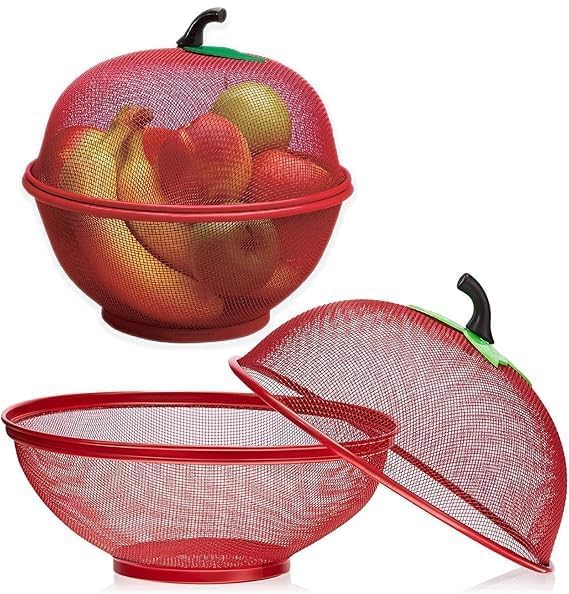DHRITI ENTERPRISES Fruit Basket Apple Shape  Wire Holder & Strainer For Fruit And Vegetable Kitchen Storage Basket With Washabl