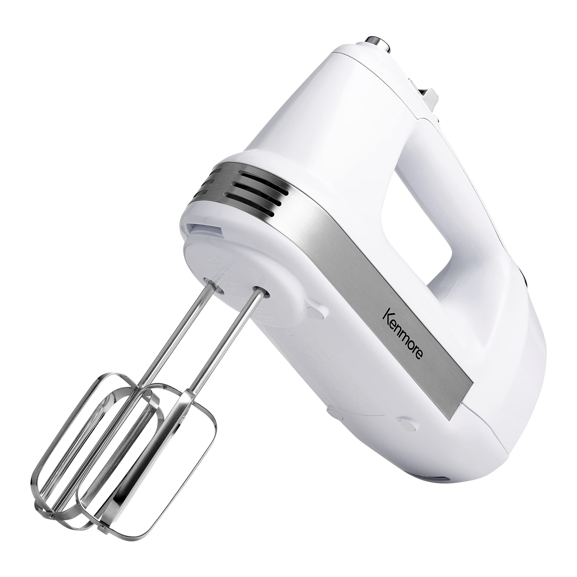 Kenmore 5-Speed Electric Hand Mixer/Blender, 250 Watts, With Beaters, Dough Hooks, Liquid Blending Rod, Automatic Cord Retract,