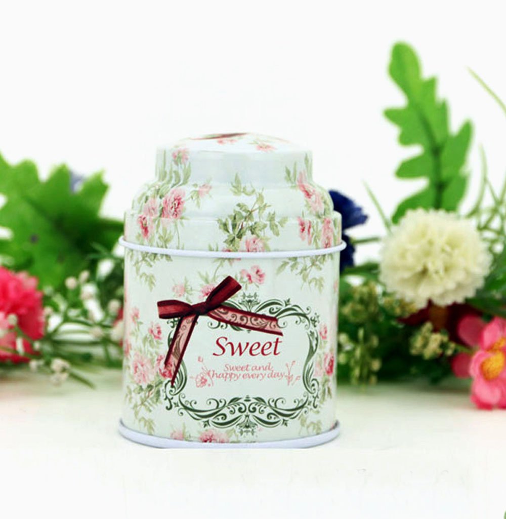Tooget Elegant Metal Tinplate Empty Tins, Shabby Chic Mini-Boxes For Diy Candles, Dry Storage, Spices, Tea, Candy, Party Favors,