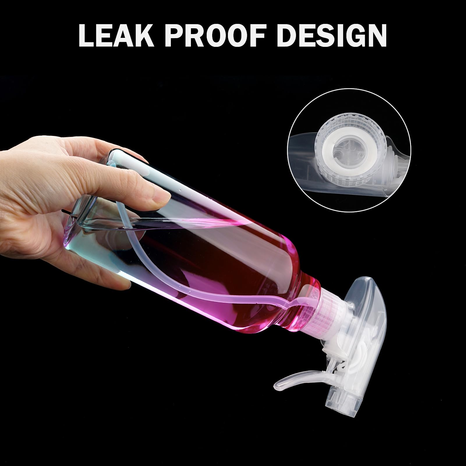Plastic Spray Bottle 16.9Oz Empty Spray Bottles Refillable Container Trigger Sprayer For Cleaning Solutions, Water, Plants, Pet,