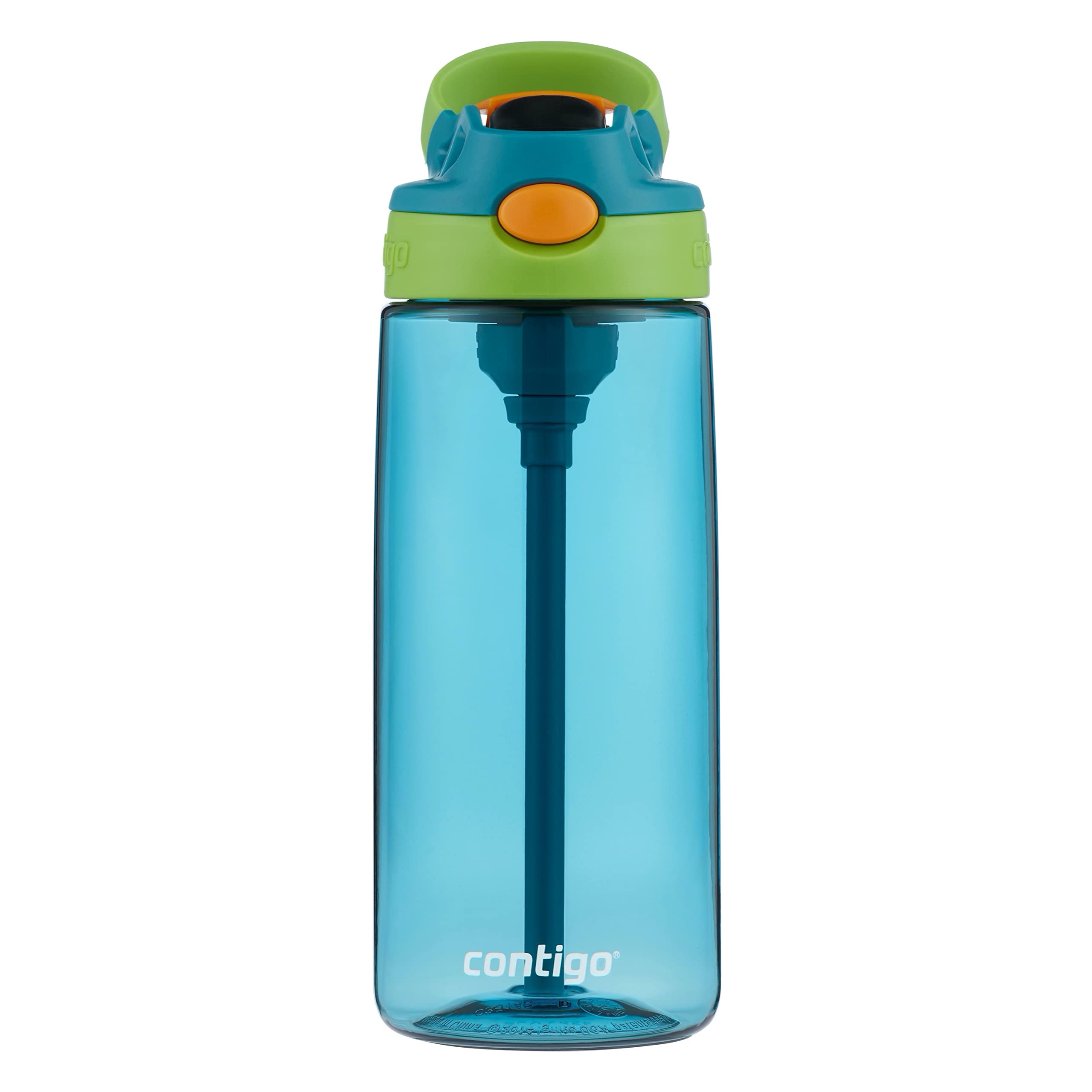 Contigo Kids Water Bottle With Redesigned Autospout Straw, 20Oz., Juniper & Matcha