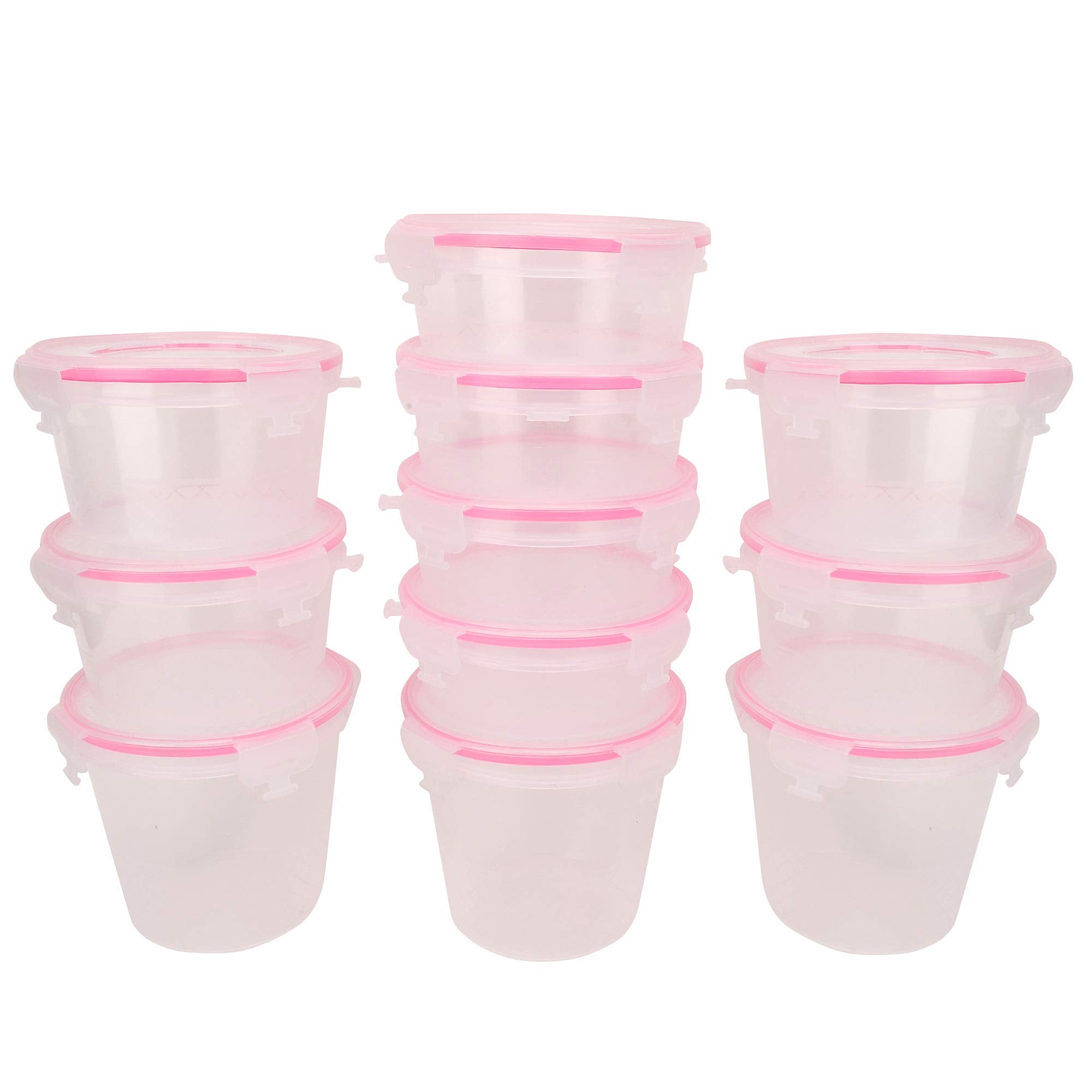 Cutting Edge Nesterware Stackable Food Container (Set Of 12, Pink)