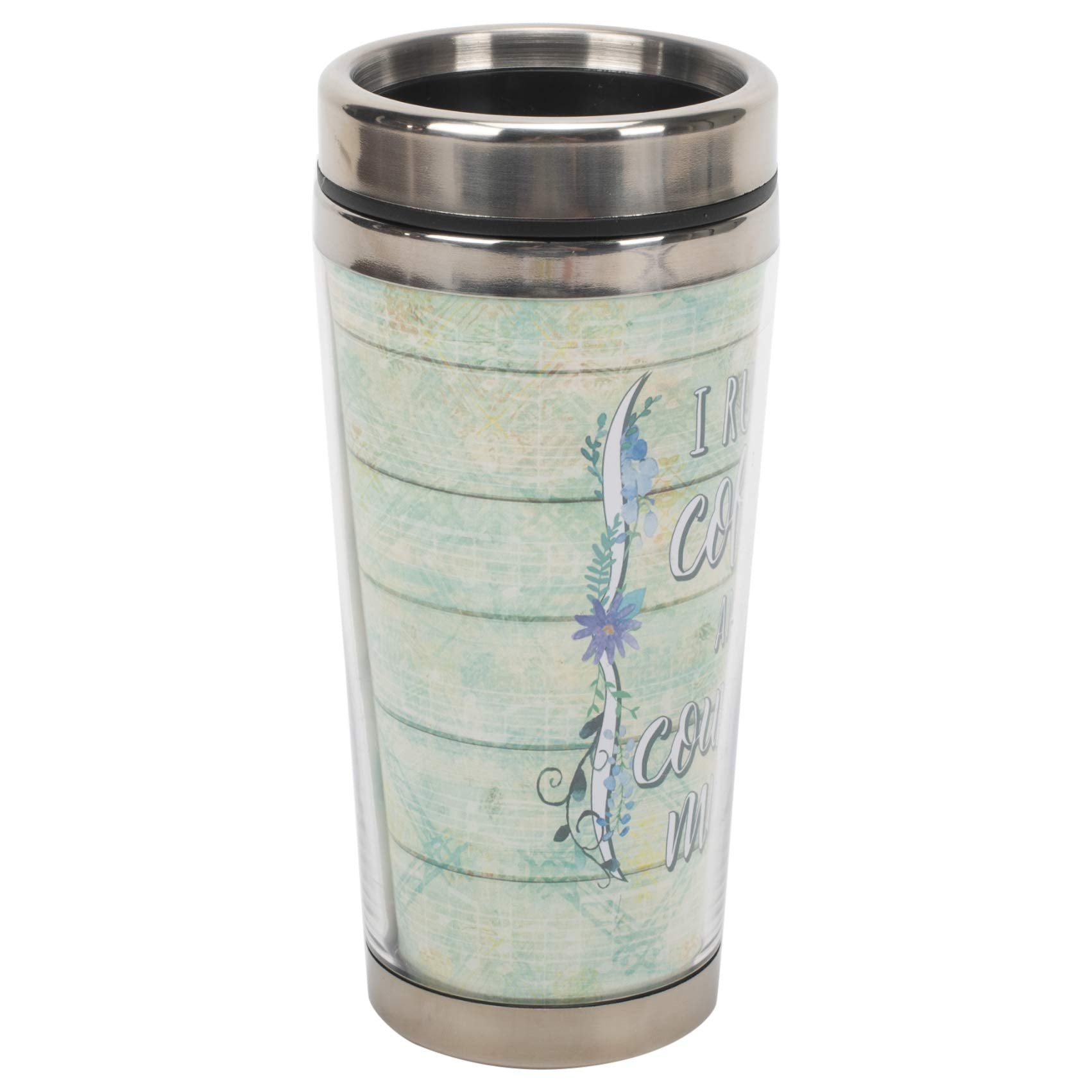 Coffee And Country Music Blue 16 Ounce Stainless Steel Travel Tumbler Mug With Lid