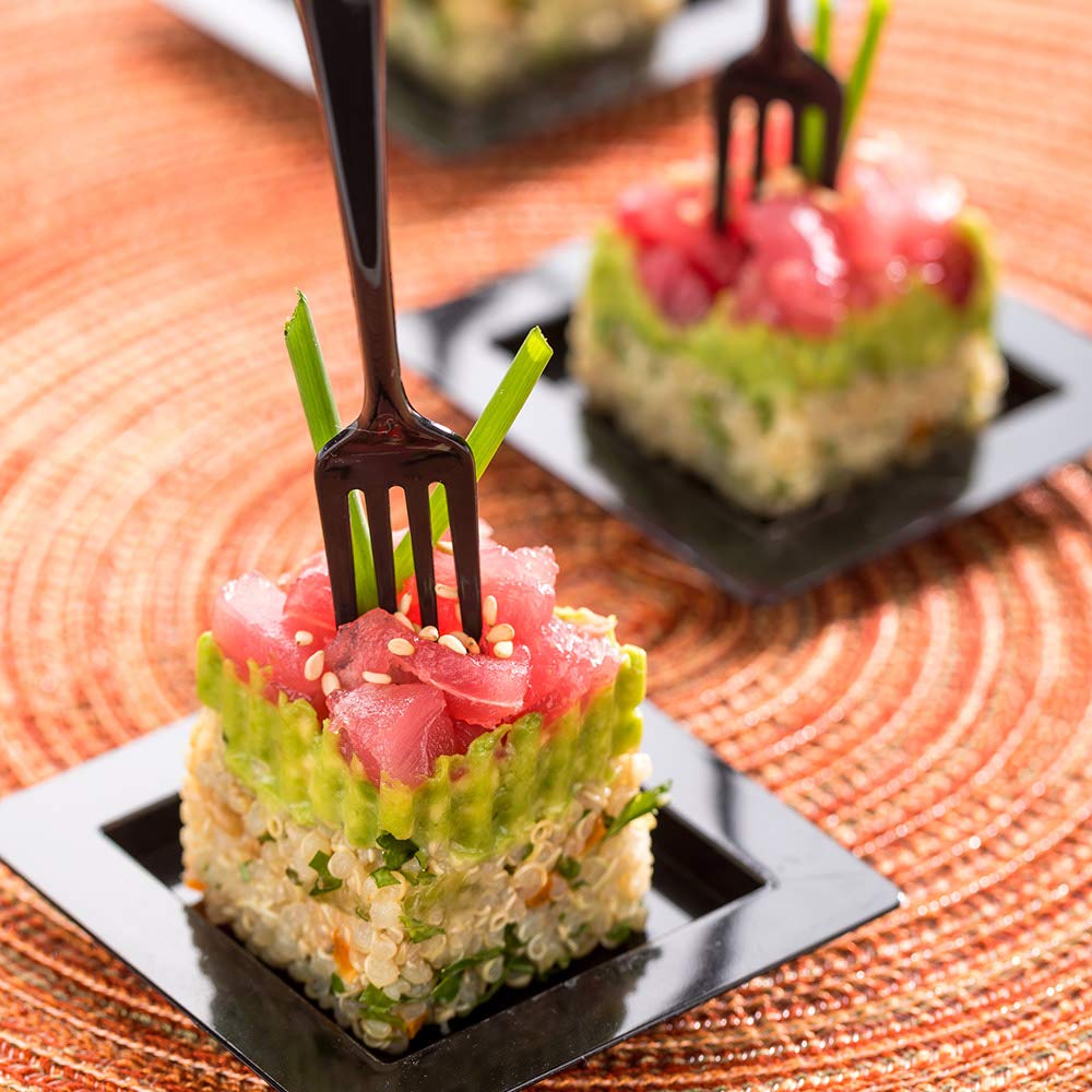 Restaurantware 4 Inch Mini Forks 500 Disposable Tiny Forks - Heavy-Duty Pair With Hors D'Oeuvres Desserts Or Samples Seagreen Pl