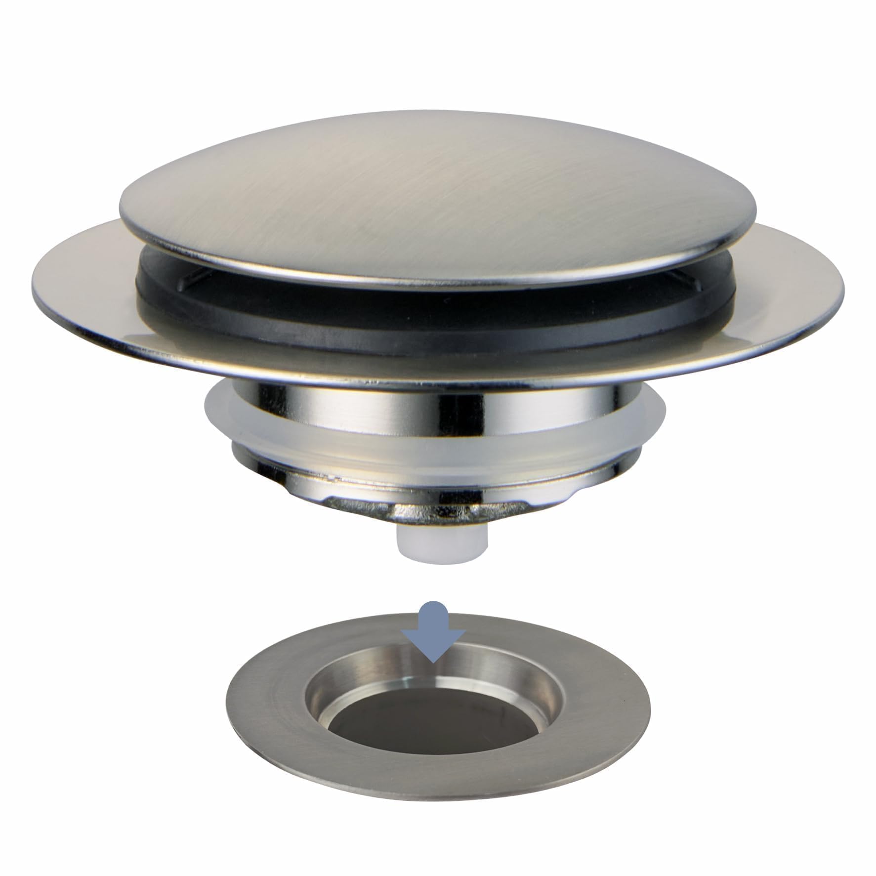 Brushed Bathtub Drain Stopper,Universal Pop Up Bath Drain, Hidrop Tip Toe Tub Drain Stopper,Conversion Kit Assembly, Replaces Li
