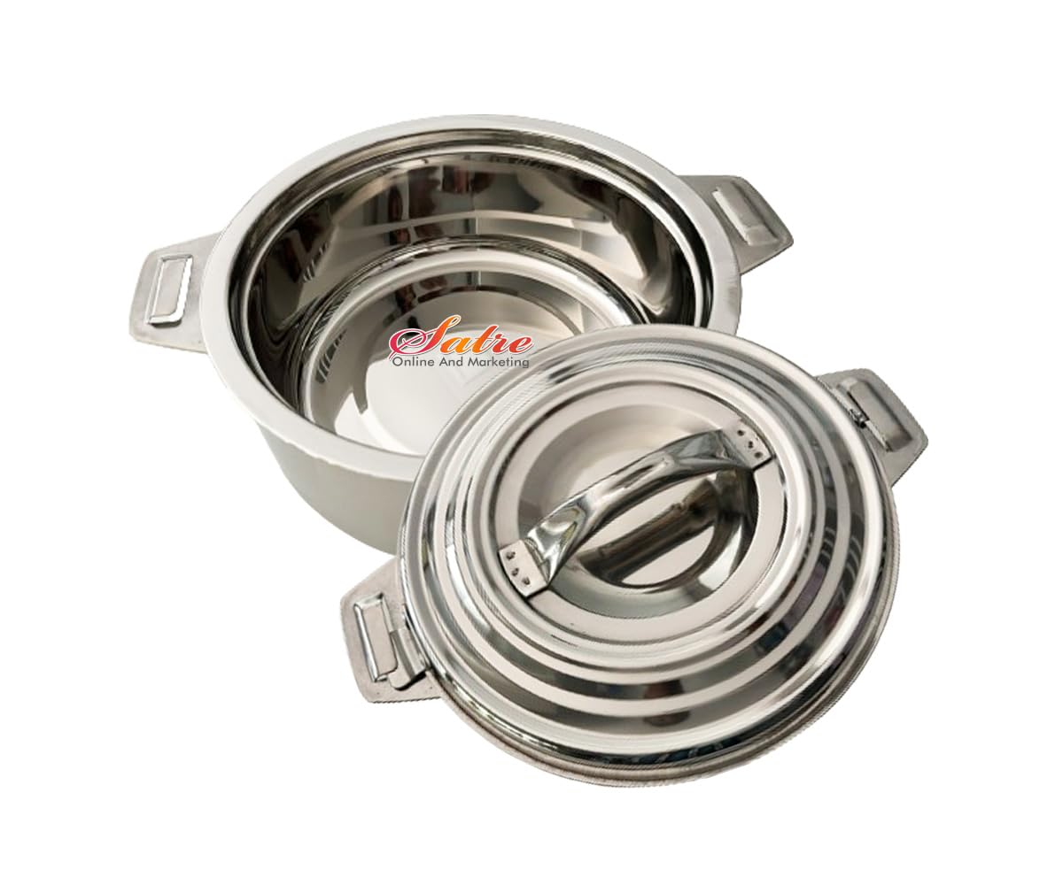 Stainless Steel Casserole with Lid, Insulated Hot Pot, Serving Handi, Food Grade, Serving Bowl for Hor and Cold Food