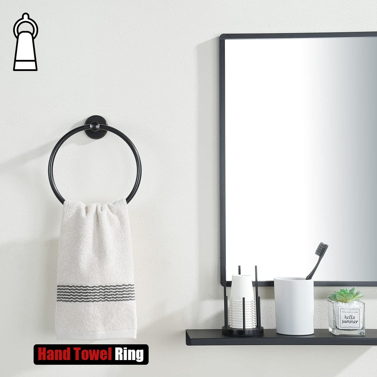JQK Towel Ring Oil Rubbed Bronze  Stainless Steel Hand Towel Holder for Bathroom  ORB Wall Mount  TR130-ORB