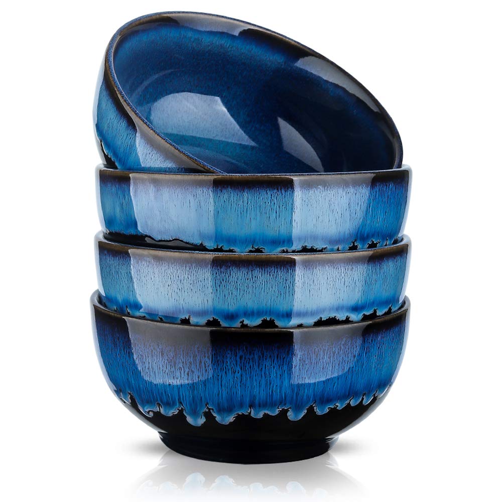 Koov 24 Ounce Soup Bowl Set, Porcelain Cereal Bowls Microwave And Dishwasher Safe, Ceramic Kitchen Bowls For Oatmeal Breakfast,