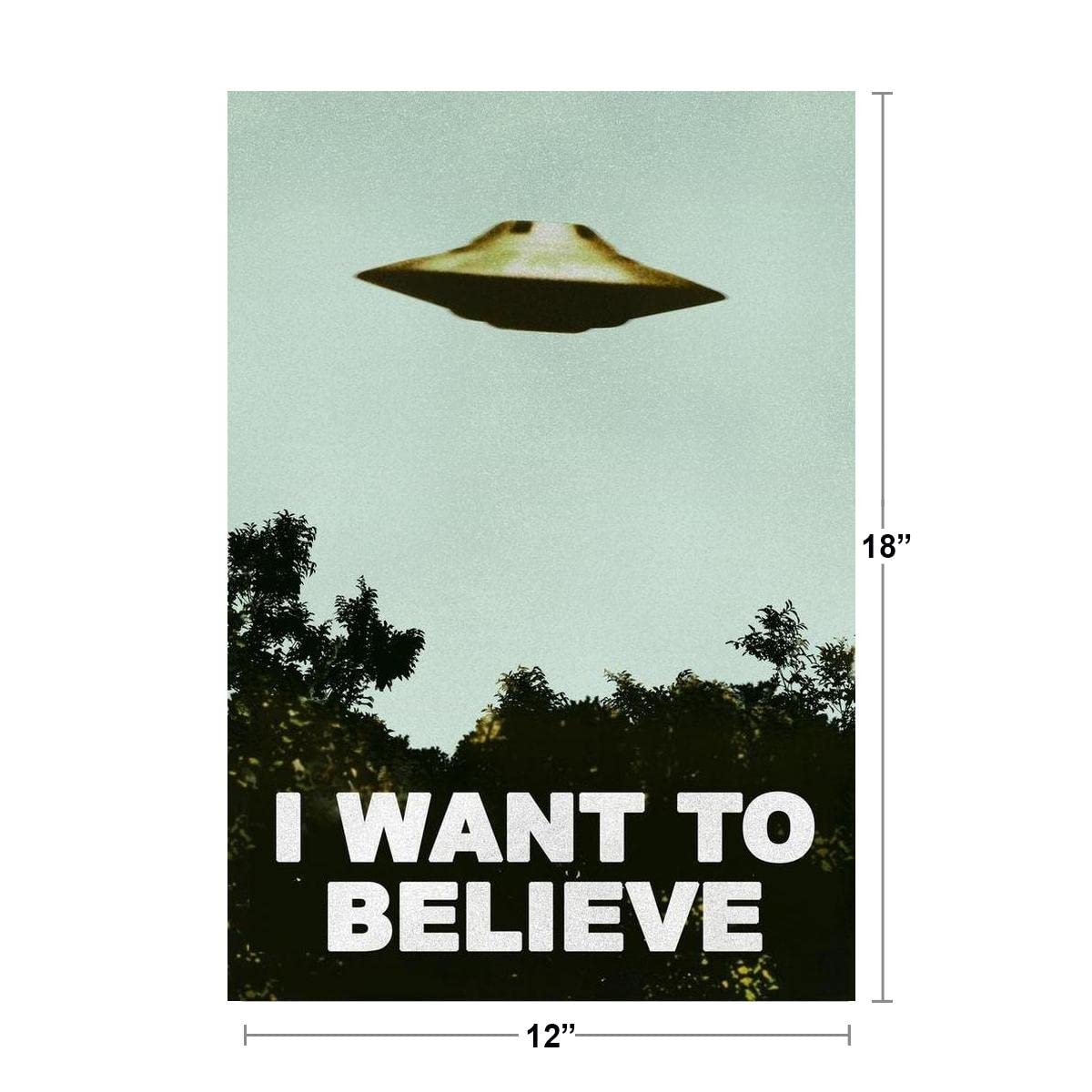 I Want To Believe Poster Ufo Artwork Alien Tv Retro 90S Poster Wall Decor Movie Poster The Truth Is Out There I Believe Poster A