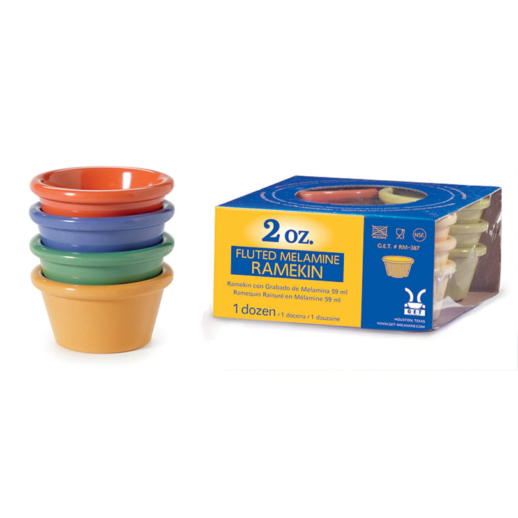 G.E.T. SP-S-620-MIX 4 Mardi Gras Colors 2 oz. Ramekin, Break Resistant, Melamine, Mix Pack Ofmardi Gras Colors (Pack of 12)