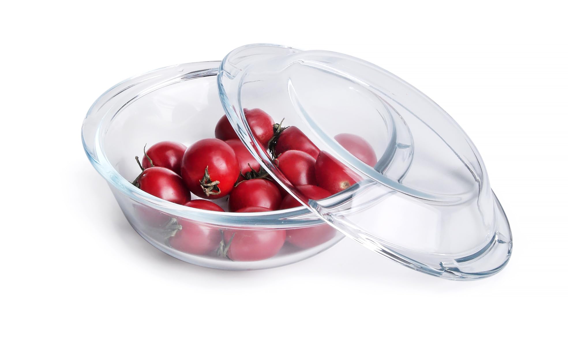 Round Glass Casserole Dish with Glass Lid, Nesting Glass Baking Dish, Heat, Cold and Shock Proof, Oven, Freezer and Dishwasher S