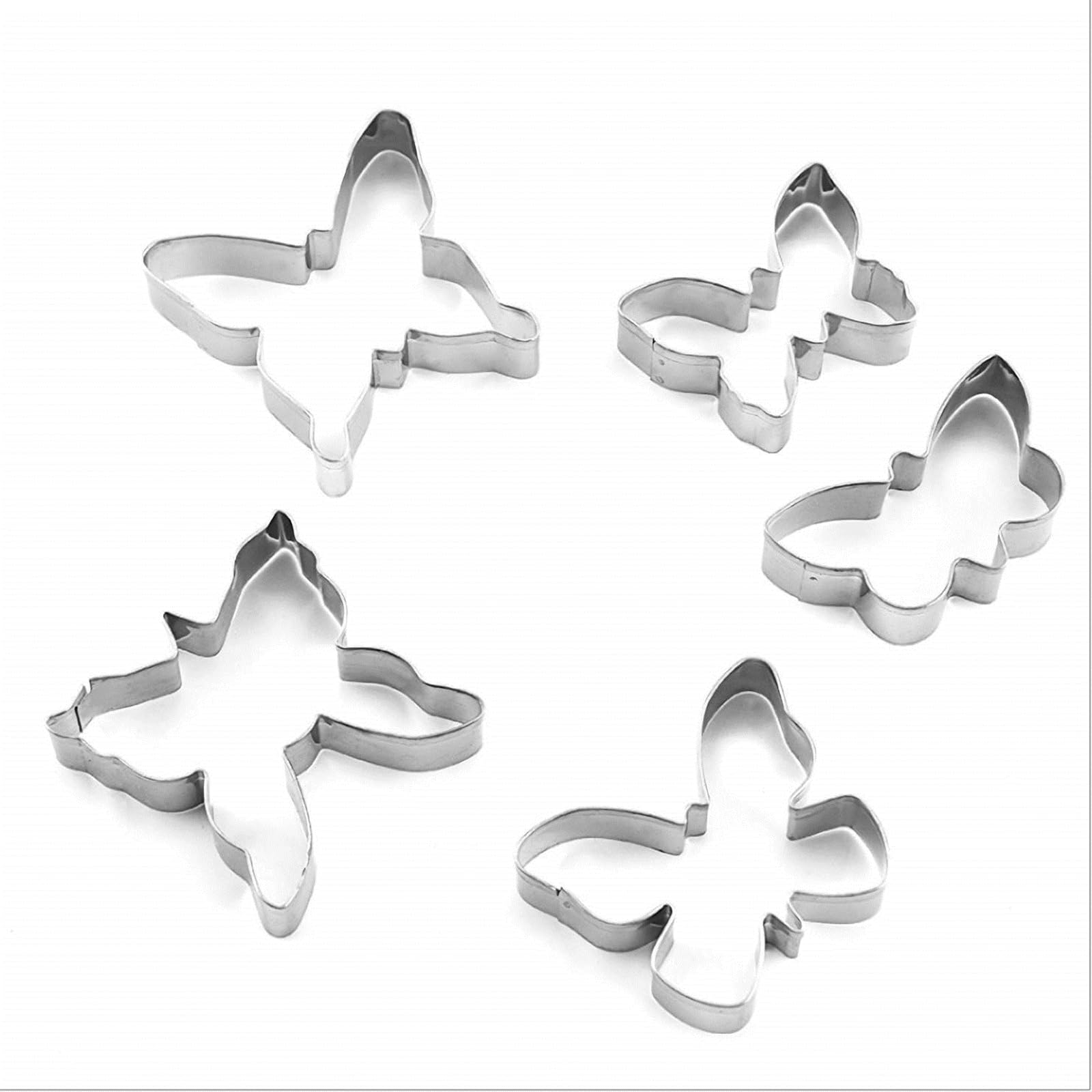 Neljibehu Butterfly Cookie Cutter, 5-Piece Mini Stainless Steel Cookie Cutter Set, Used For Diy Baking Cake Craft Pastry Baking