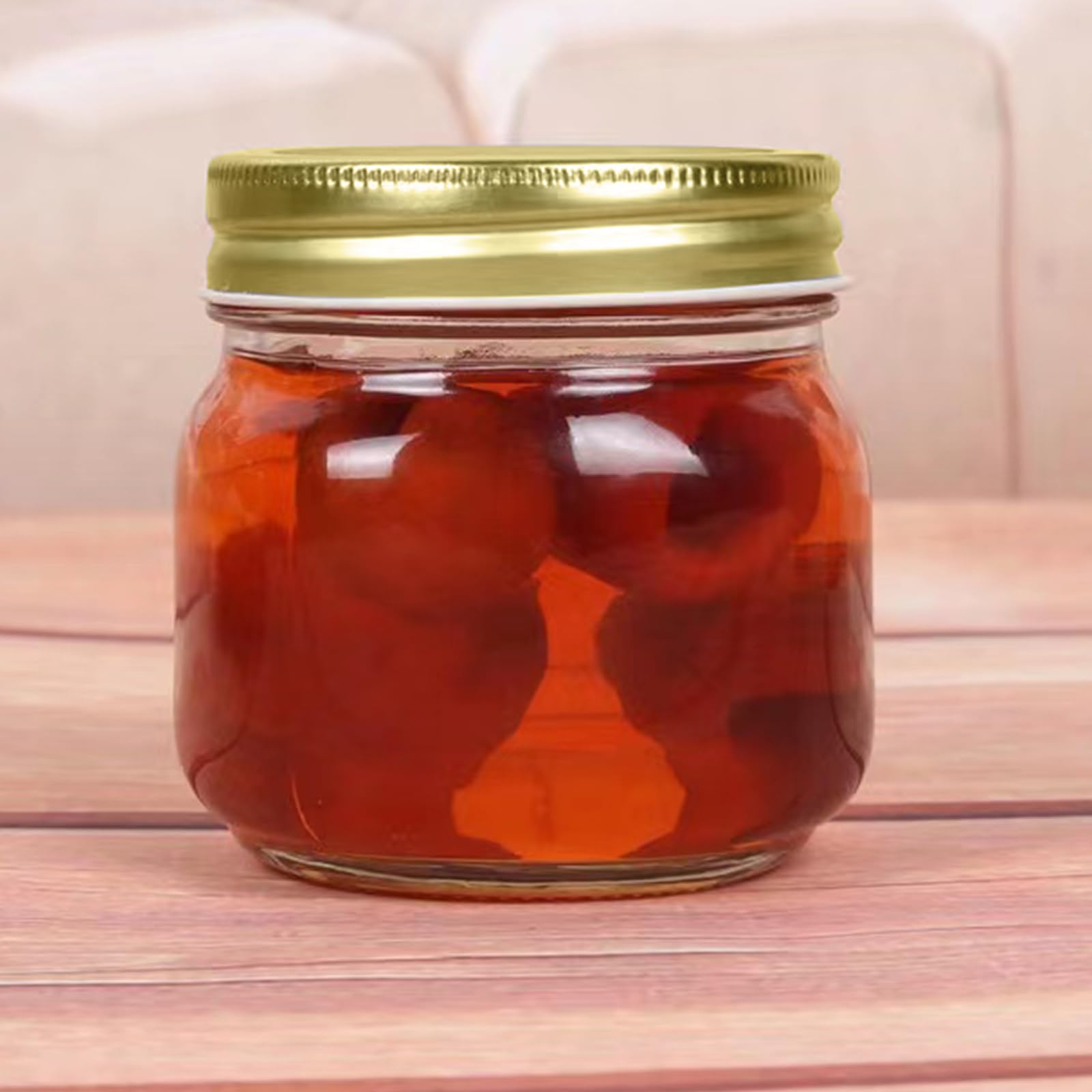 Encheng 8 Oz Glass Jars With Lids,Ball Regular Mouth Mason Jars For Storage,Canning Jars For Caviar,Herb,Jelly,Jams,Honey,Dishwa