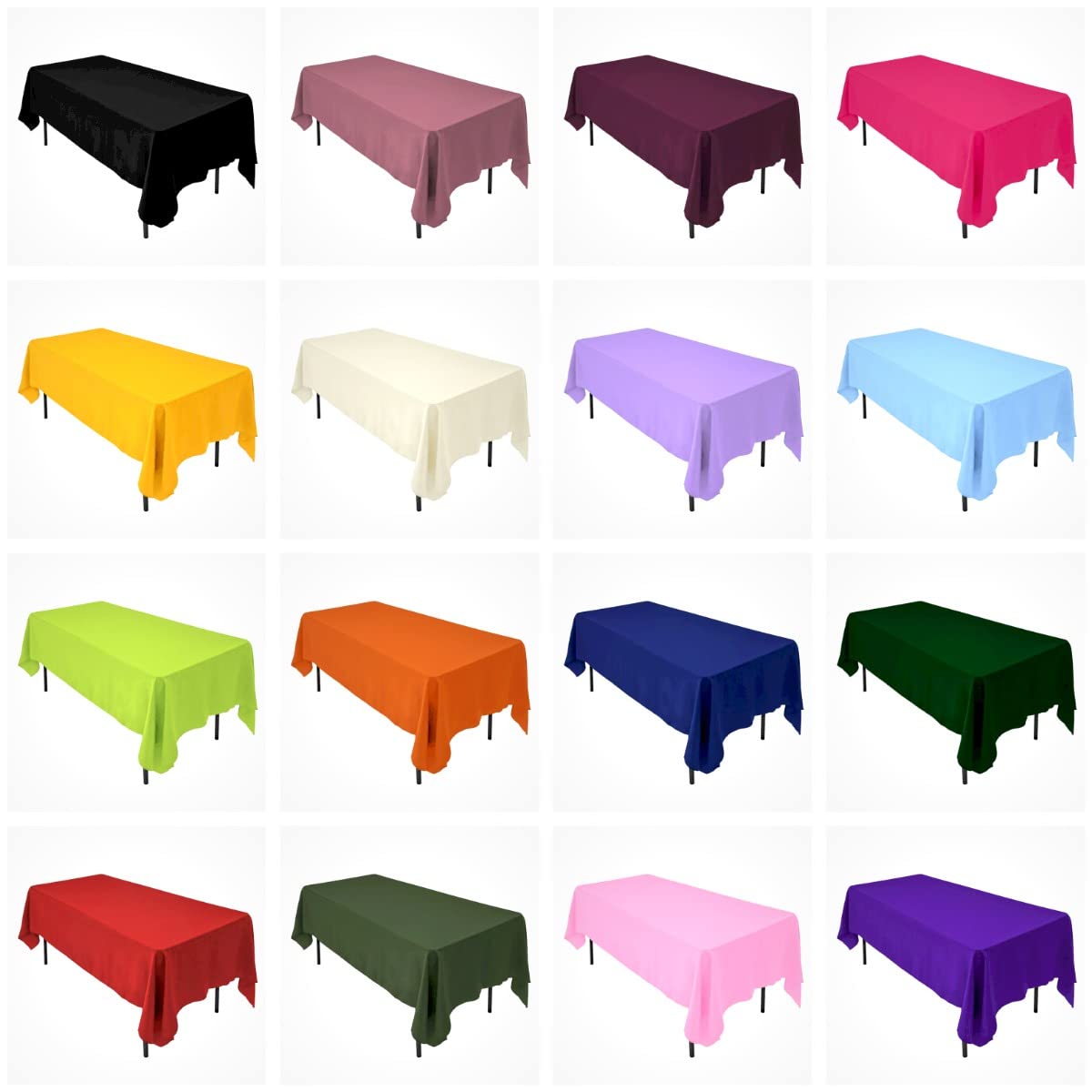 Ak-Trading 60 X 126-Inch Rectangular Polyester Tablecloth - Made In Usa - Purple