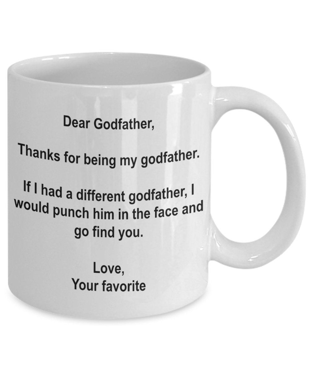 Dear Godfather Mug, Godfather Coffee Mug, Godfather Gift, Gifts for Godfather from Favorite Grandkids, Godfather Coffee Cup, God