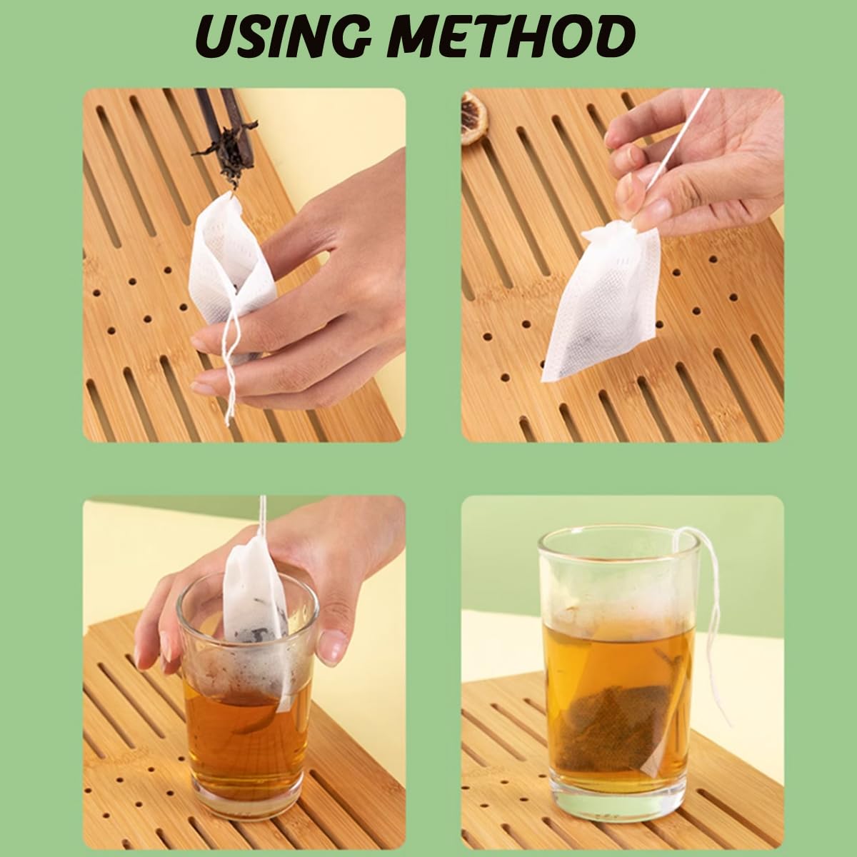 Ronyoung 300Pcs 4'' X 4.7'' Disposable Tea Filter Bags Tea Infusers Empty Muslin Drawstring Seal Filter Tea Bags Drawstring Herb