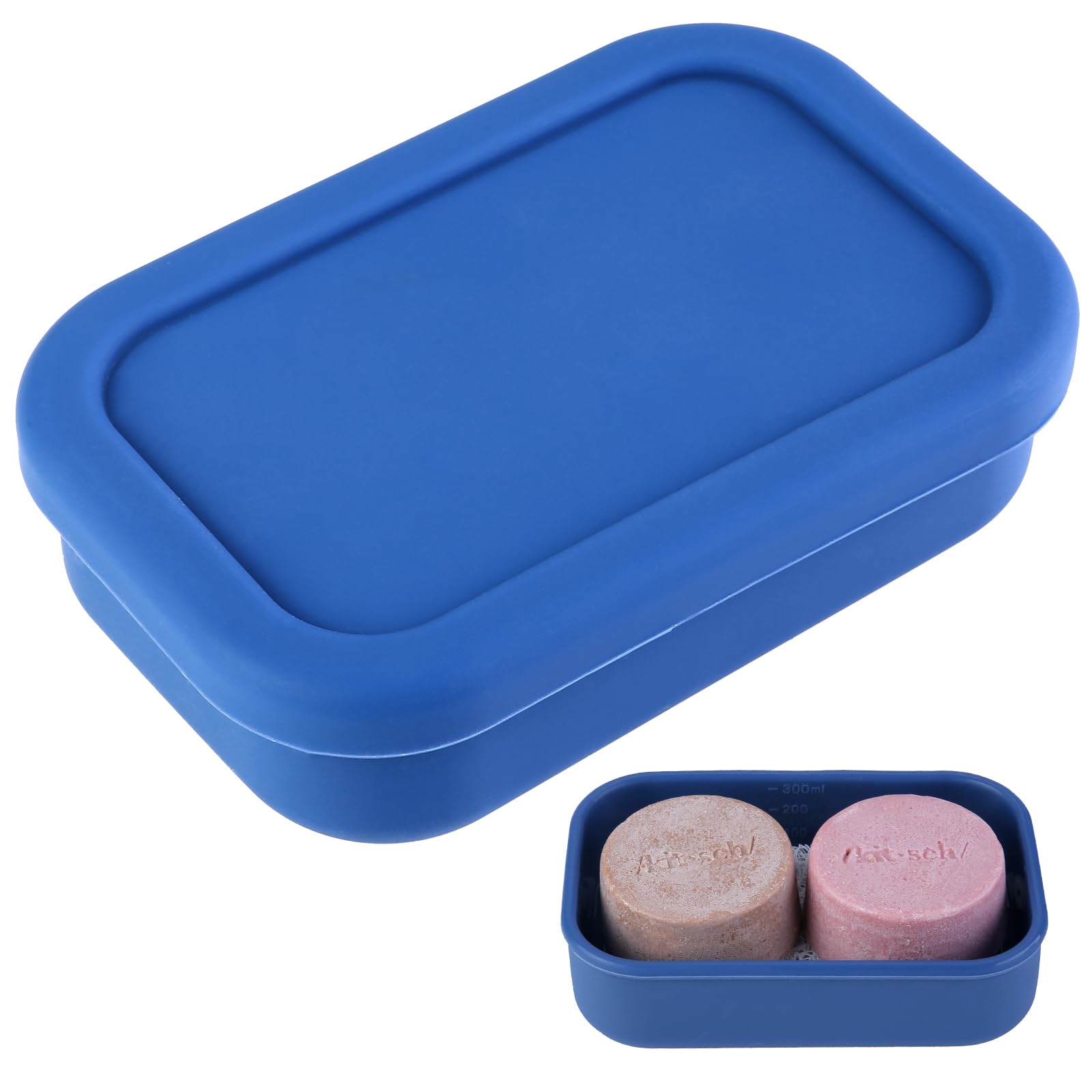 Puting Silicone Travel Soap Bar Holder, Leak Proof Soap Case With Draining Layer, Portable Travel Soap Container For Shampoo & C