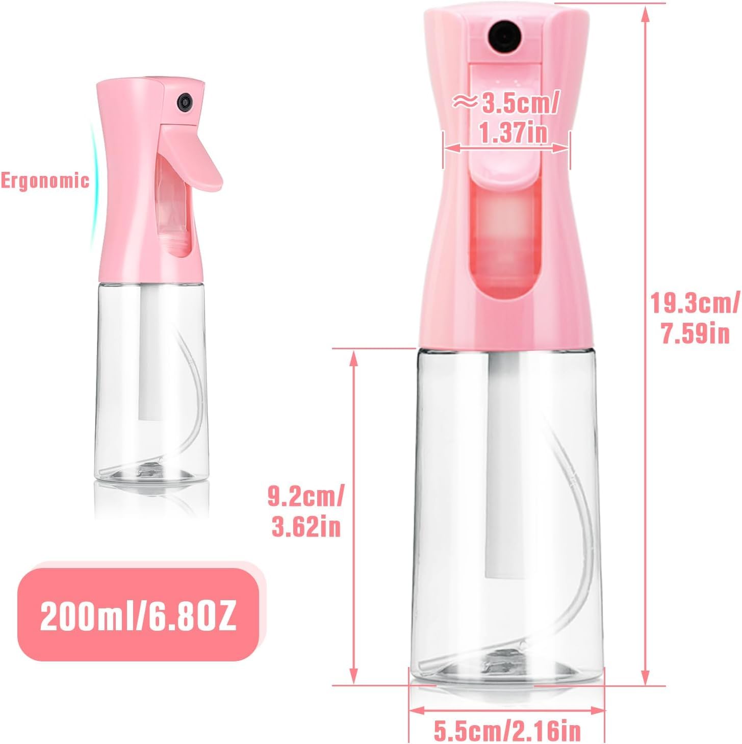 Spray Bottle, Fine Mist Spray Bottle For Hair, Ultra-Fine Continuous Spray Bottle For Skincare, Plant Care, Pet Grooming, Cleani