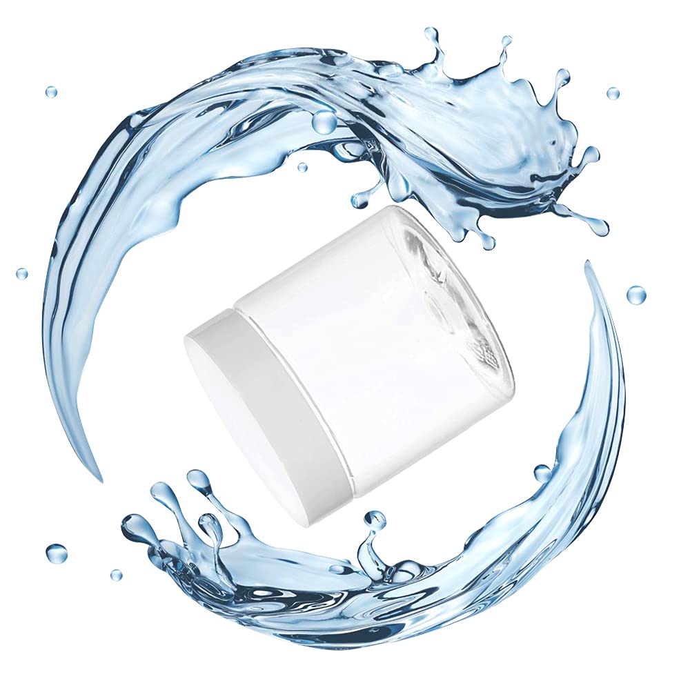 20 Pcs 2oz Plastic Cosmetic Container Round Clear Pot Jars with White Lids Empty Cosmetic Jar for Travel Storage Lotion Cream Jewelry Powder Eye Shadow Painting DIY Crafts