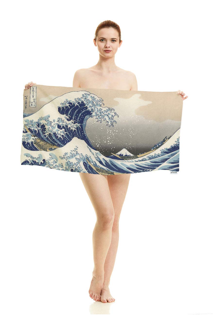 Ofloral Hand Towels The Great Wave Off Kanagawa,Soft Comfortable Super-Absorbent Towel For Bath/Kitchen/Yoga/Golf/Hair Towel For