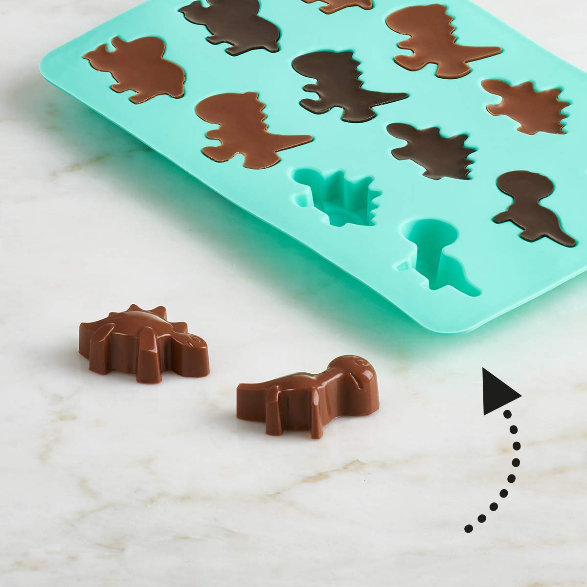 Silicone Chocolate Mold 2/Pkg-Dinosaur