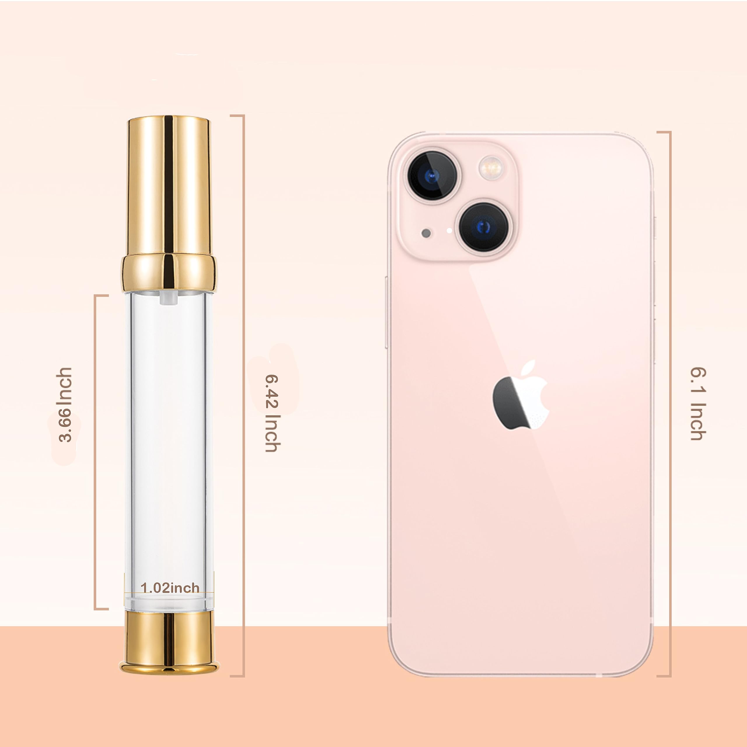 Golden Airless Pump Bottle Travel Set With Box Refillable Empty Cosmetic Pump Bottle Vacuum Bottles For Liquids Such As Hand Soa