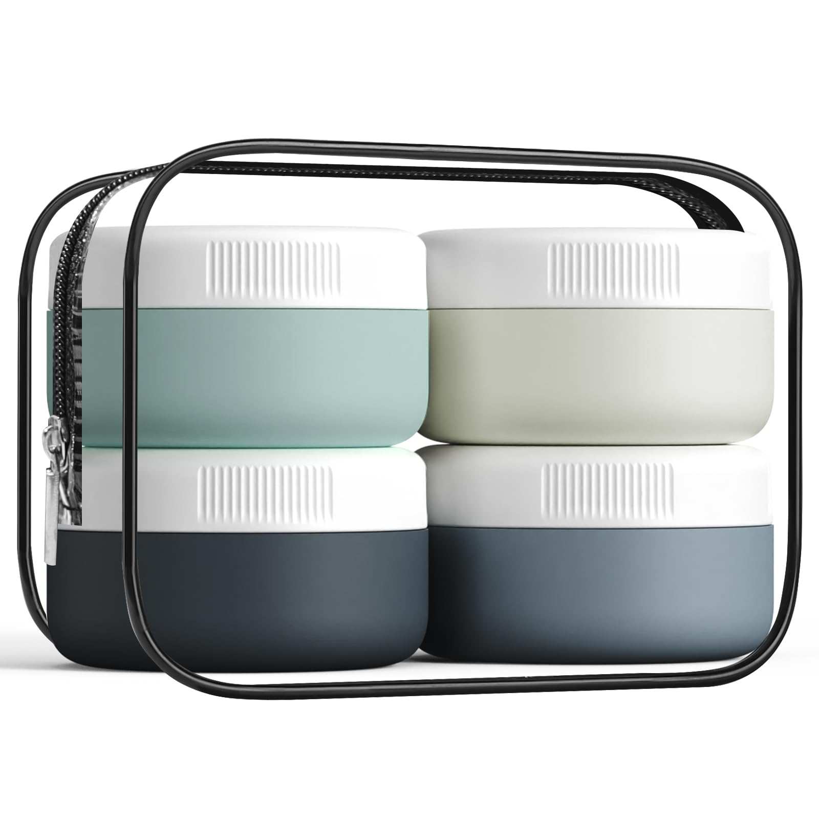 Kuangre Travel Containers For Toiletries, Silicone Cream Jars Bpa Free, Tsa Approved Travel Size Containers, Leak-Proof Travel E