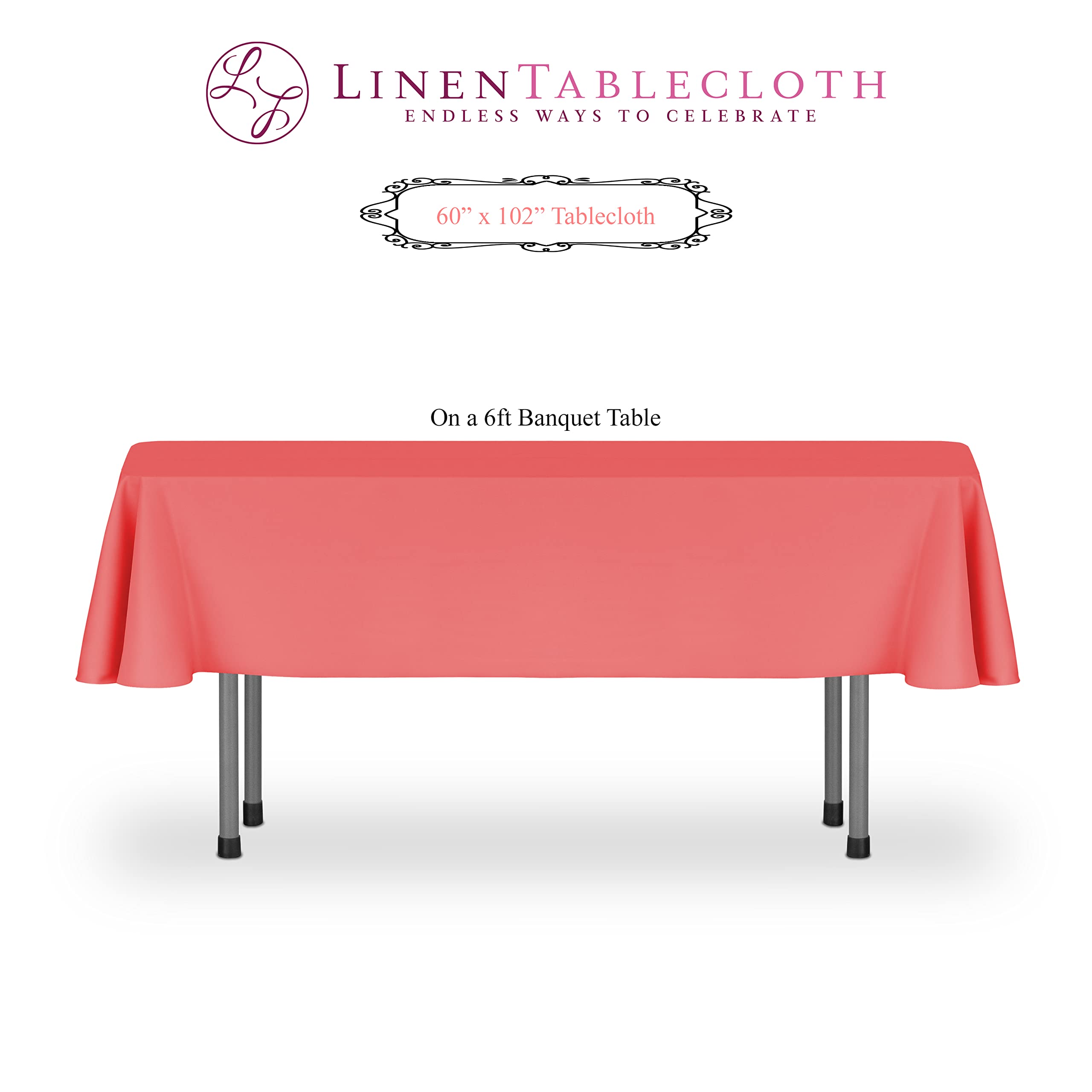 LinenTablecloth 60 x 102-Inch Rectangular Satin Tablecloth Lavender