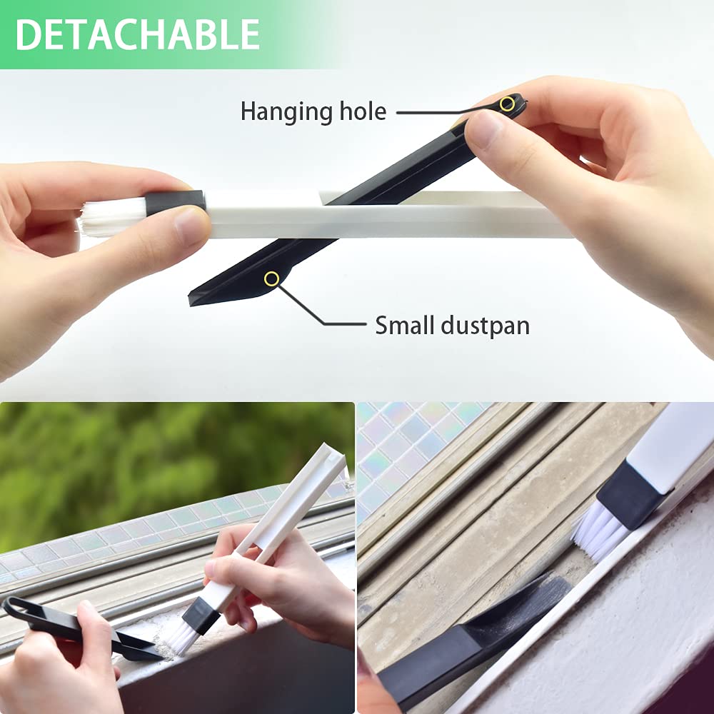 Crevice Gap Cleaning Brush Tool, 6Pcs Hand-Held Groove Gap Cleaning Tools, 2 In 1 Dustpan Cleaning Brushes, Shutter Door Window