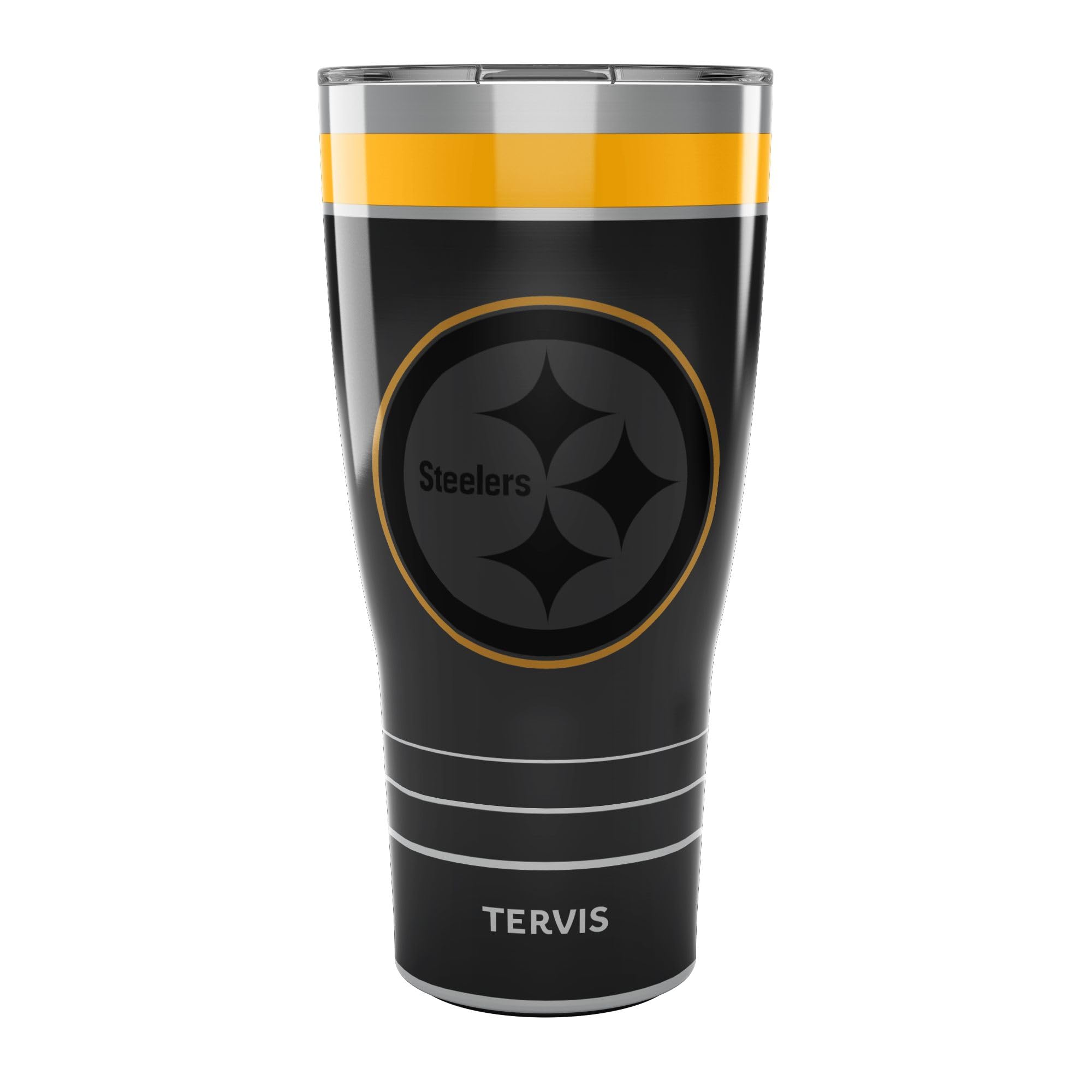 Tervis Traveler NFL Pittsburgh Steelers  Night Game Triple Walled Insulated Tumbler Travel Cup Keeps Drinks Cold & Hot, 30oz, S