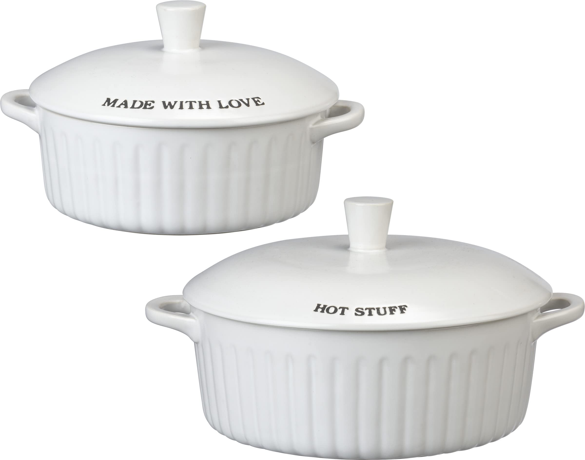 Primitives by Kathy Made With Love, More Please; Hot Stuff, More Please Covered Casserole Set