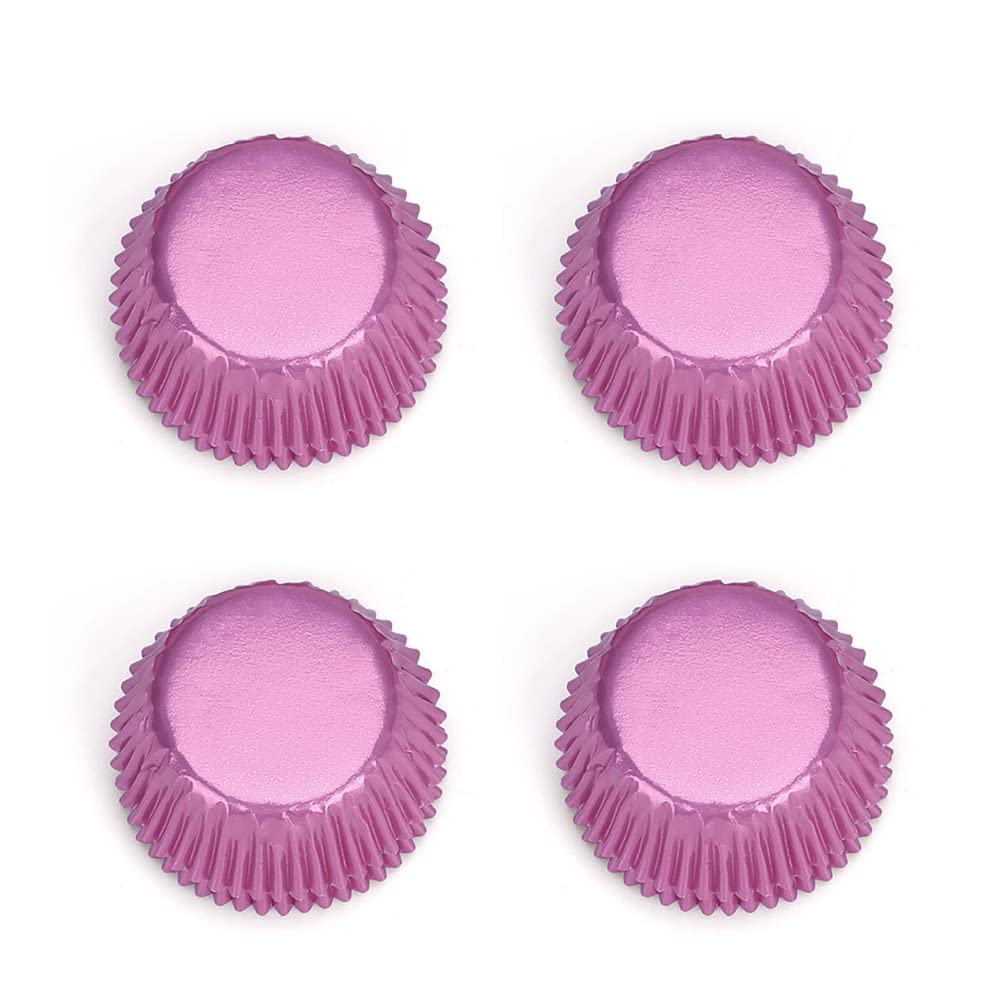 Gifbera Pink Foil Cupcake Liners Mini Size Muffin Baking Cups 300 Count, Pink