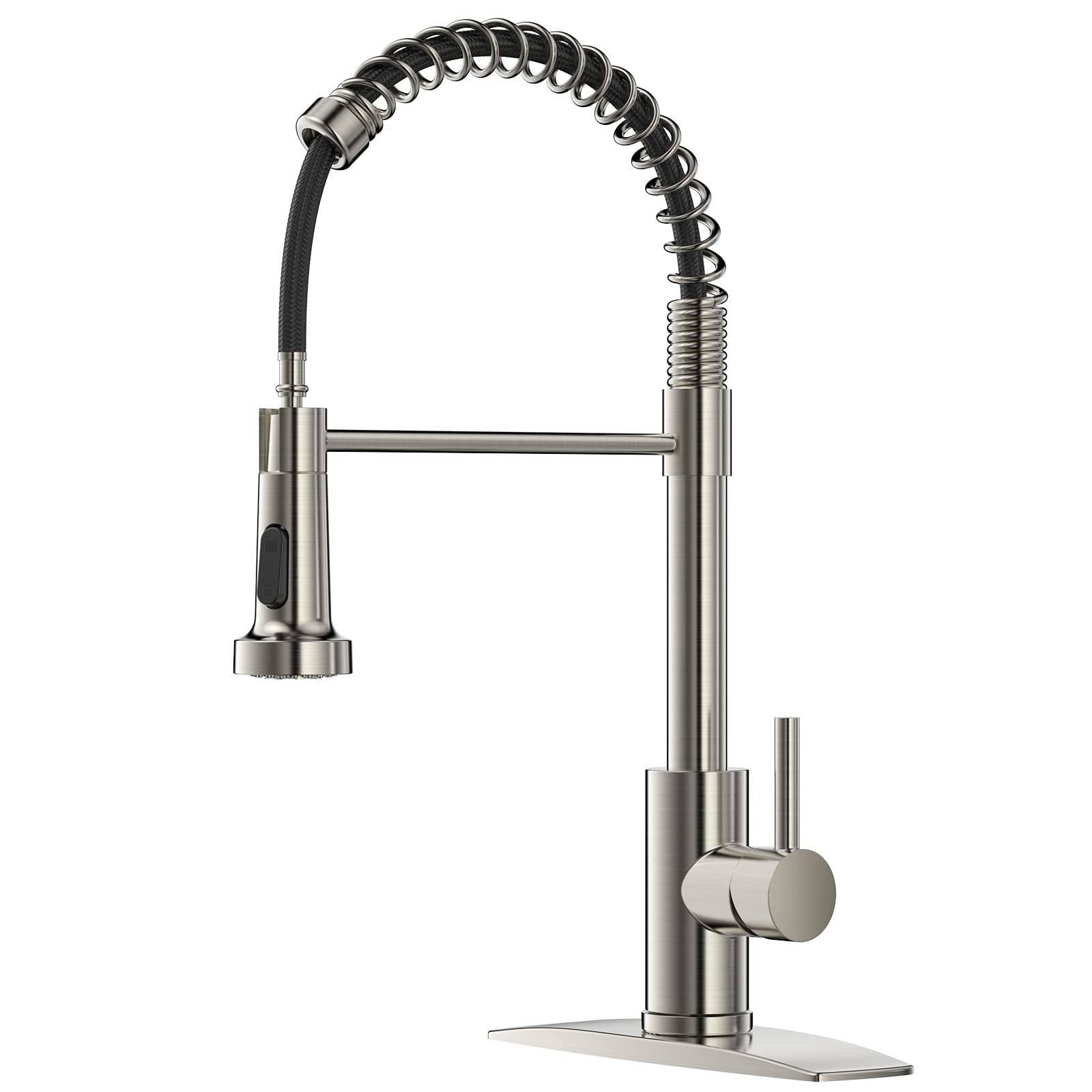 Forious Kitchen Faucet With Pull Down Sprayer, Commercial Spring Kitchen Sink Faucet With Pull Out Sprayer, Single Handle Kitche