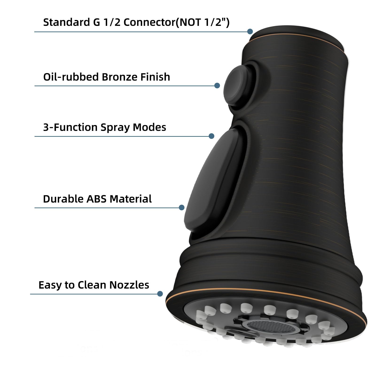 Pull Down Spray Head 3 Modes For Kitchen Sink Faucet, Kitchen Sink Faucet Sprayer Nozzle Head Replacement Part Kitchen Tap Spout