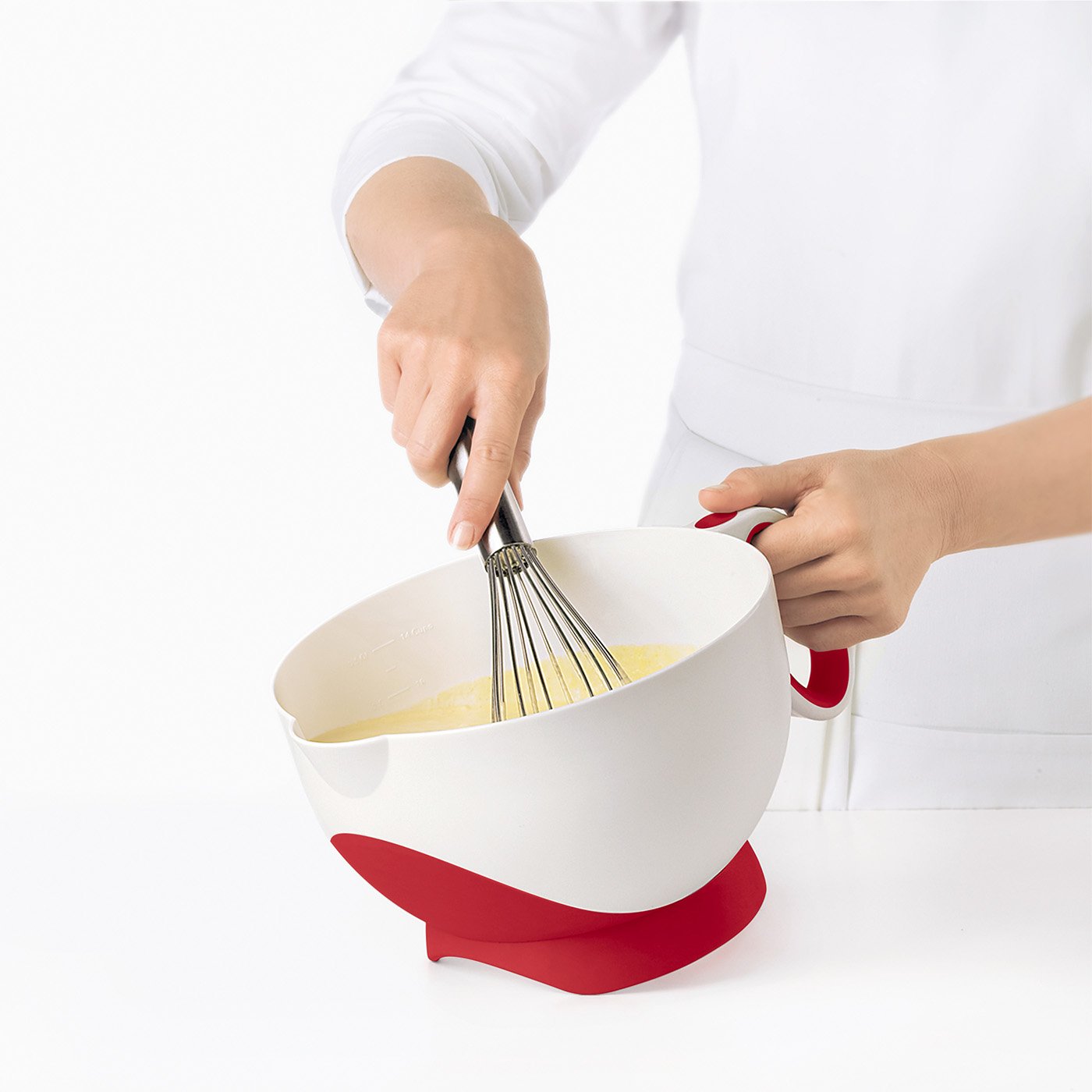 Kitchengrips Deluxe Batter Bowl 3.5Qt/3L Red, 3.5 Quart