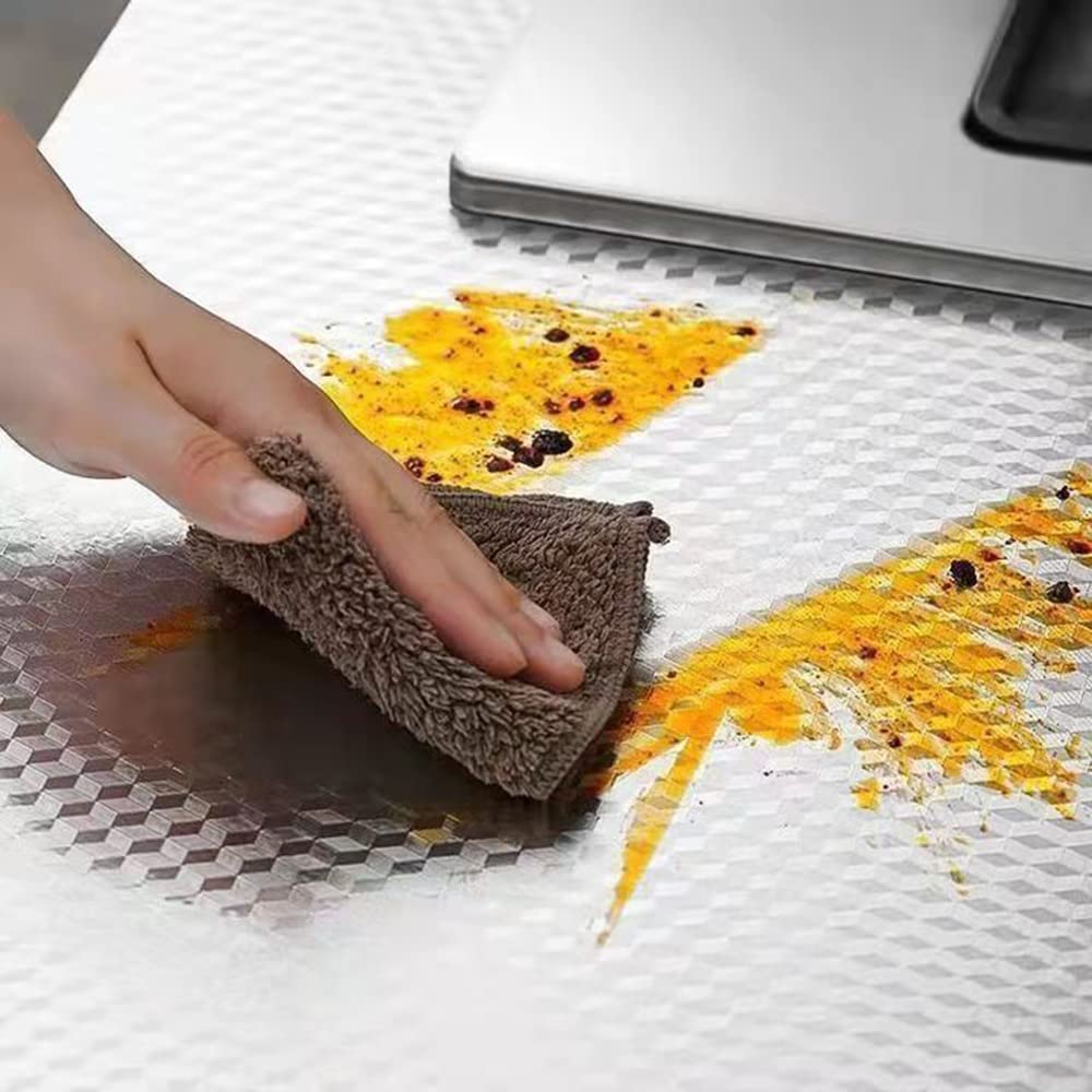 Kitchen Waterproof Oil Proof Aluminum Foil Sticker, Silver Chequer Peel And Stick Wallpaper Removable And Self Adhesive Paper Fo