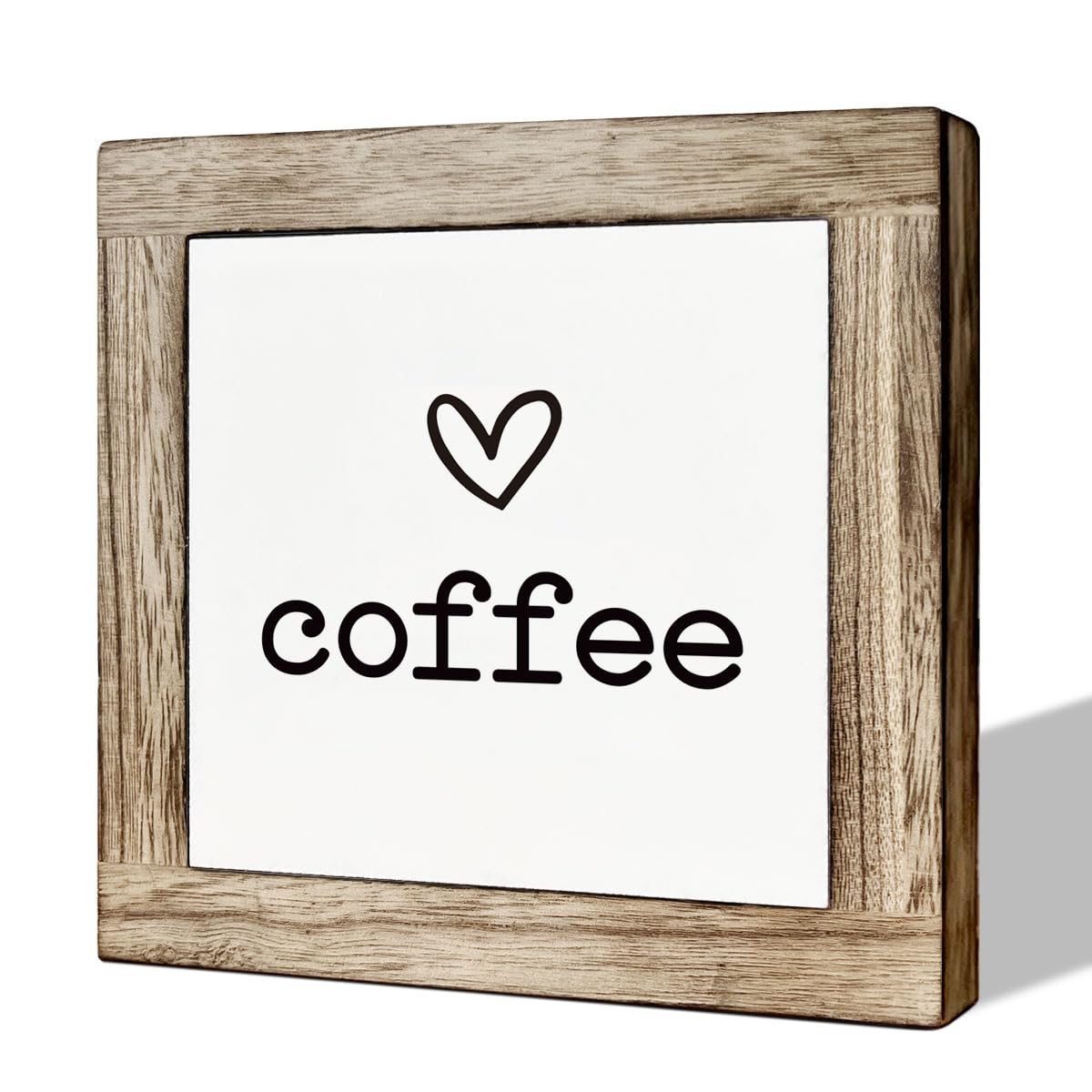 Coffee Decor Set, Wooden Box Signs for Home Decor, Freestanding Coffee Sign for Table Shelf Desk Counter, Cafe Sign, Coffees Lov