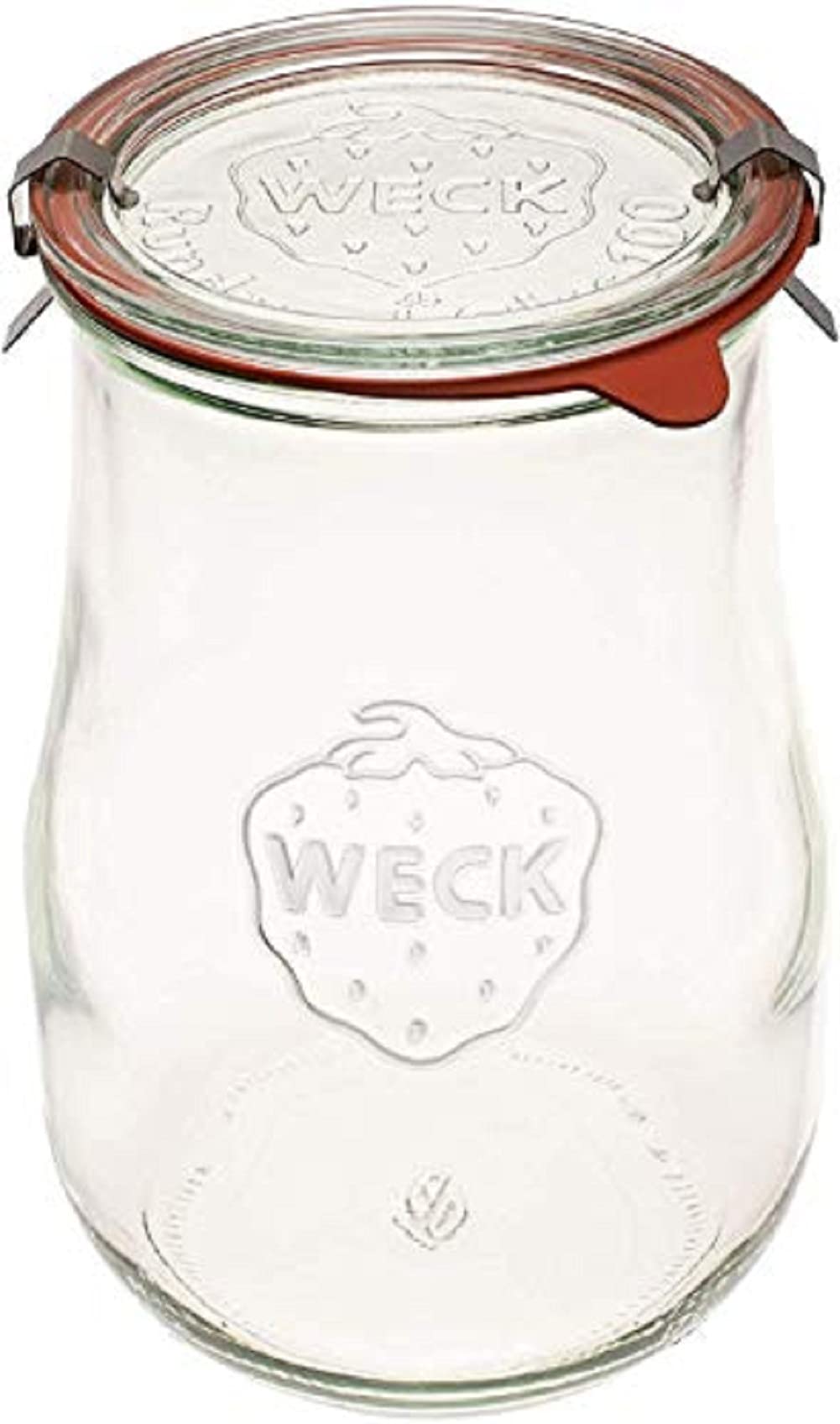 Weck Jars - Weck Tulip Jars 1.5 Liter- Large Glass Jars For Sourdough - Starter Jar With Glass Lid - Wide Mouth - Suitable For C