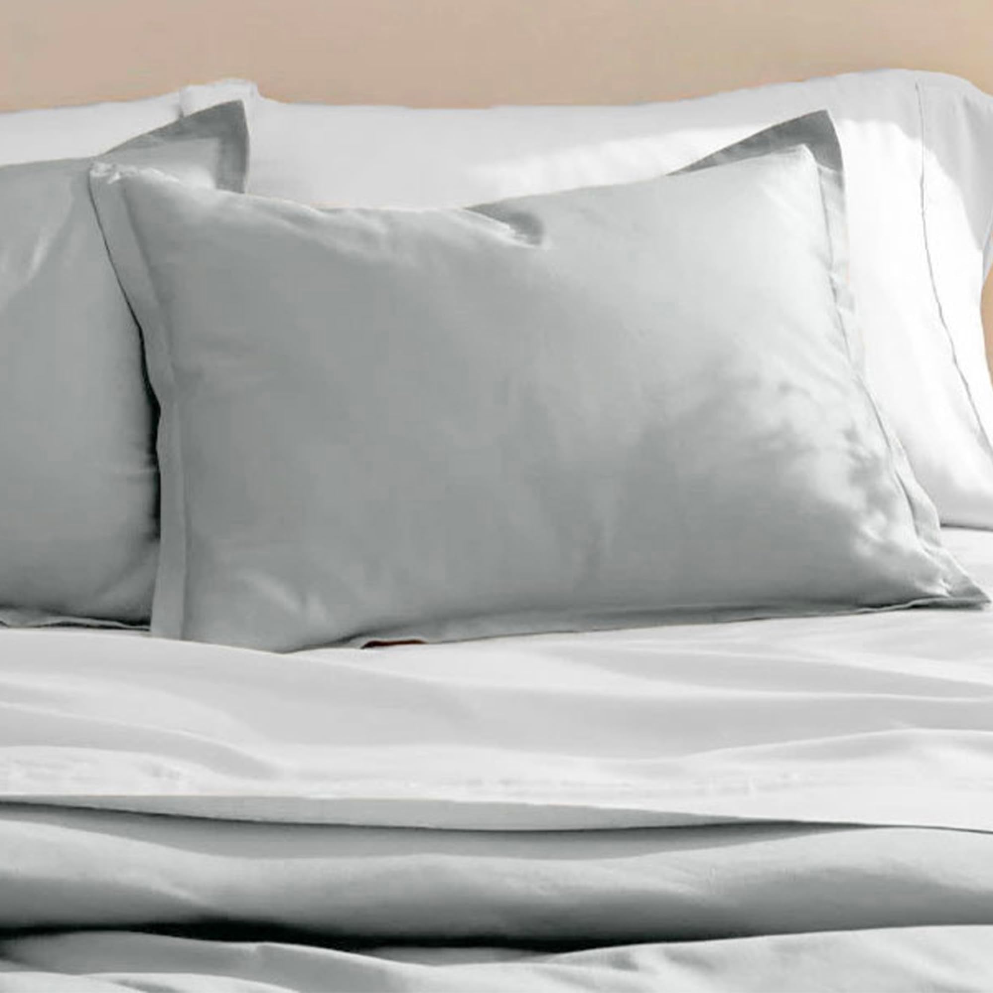 Sleepycat Satin Fabric Solid Pillow Case With Envelope Closure - Pack Of 2 Count | Wrinkle Free | Machine Washable, Daisy White 