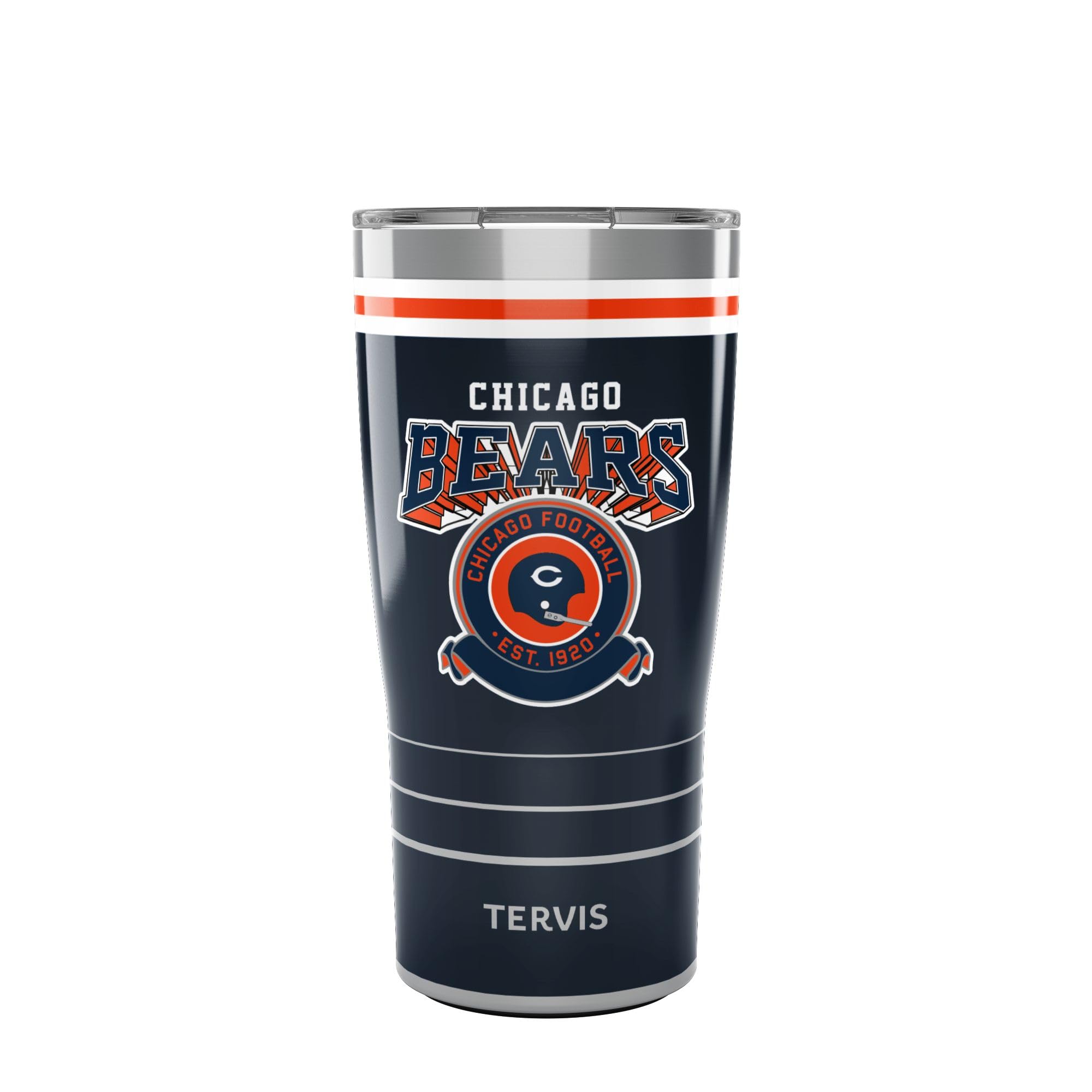 Tervis Traveler NFL Chicago Bears - Vintage Triple Insulated Tumbler Travel Cup Keeps Drinks Cold & Hot, 20oz, Stainless Steel