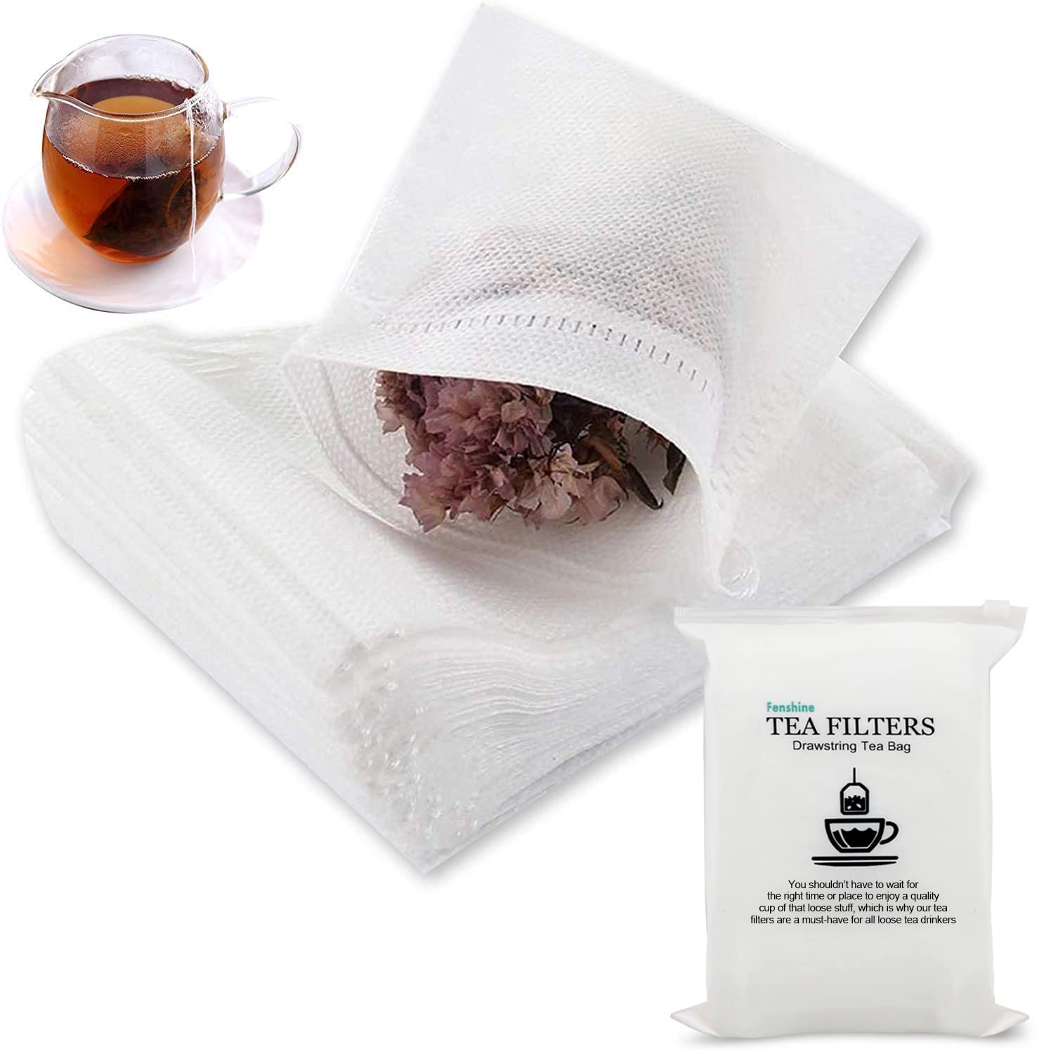 200 Pcs Disposable Tea Bags For Loose Leaf Tea, Empty Tea Bags For Loose Tea With Drawstring, Natural Tea Filter Bags For Loose