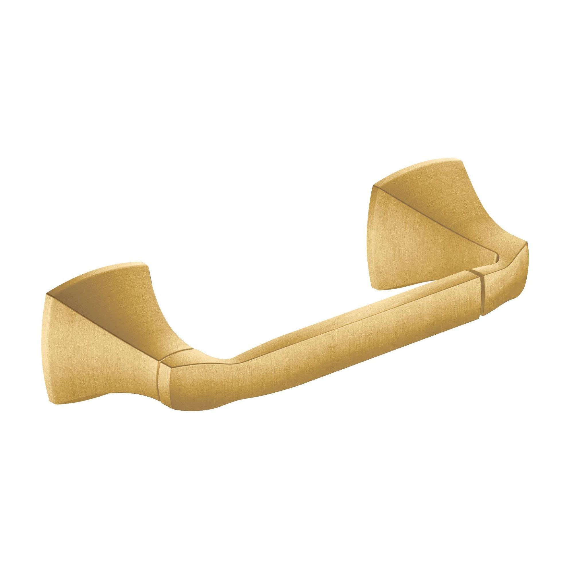 Moen Voss Brushed Gold Pivoting Toilet Paper Holder, Wall Mounted Toilet Tissue Holder For Bathroom, Yb5108Bg