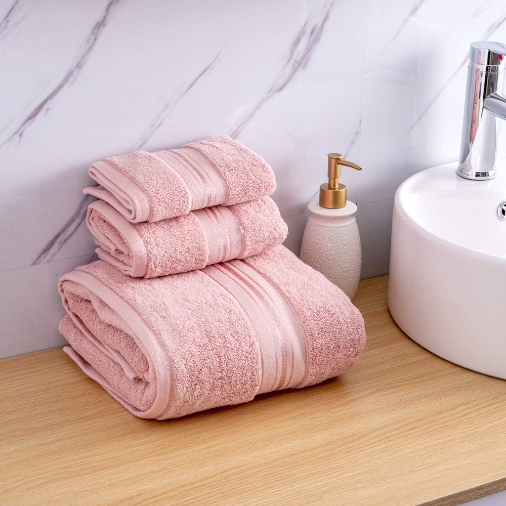 Lizling Luxury Bath Towels Set 3 Pack, Towel Set 100% Cotton (1 Large Bath Towel, 1 Hand Towel, 1 Washcloth) Ultra Soft And High