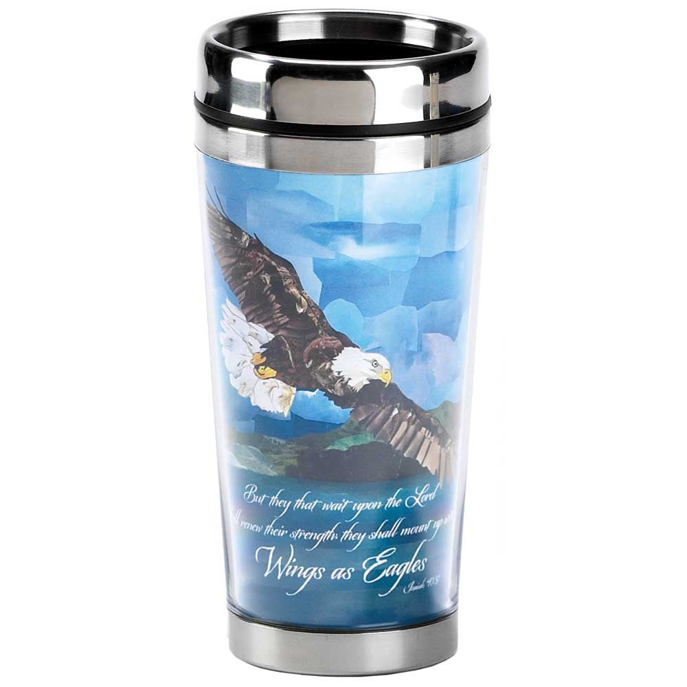 Flying Wings As Eagles 16 Oz. Stainless Steel Insulated Travel Mug With Lid