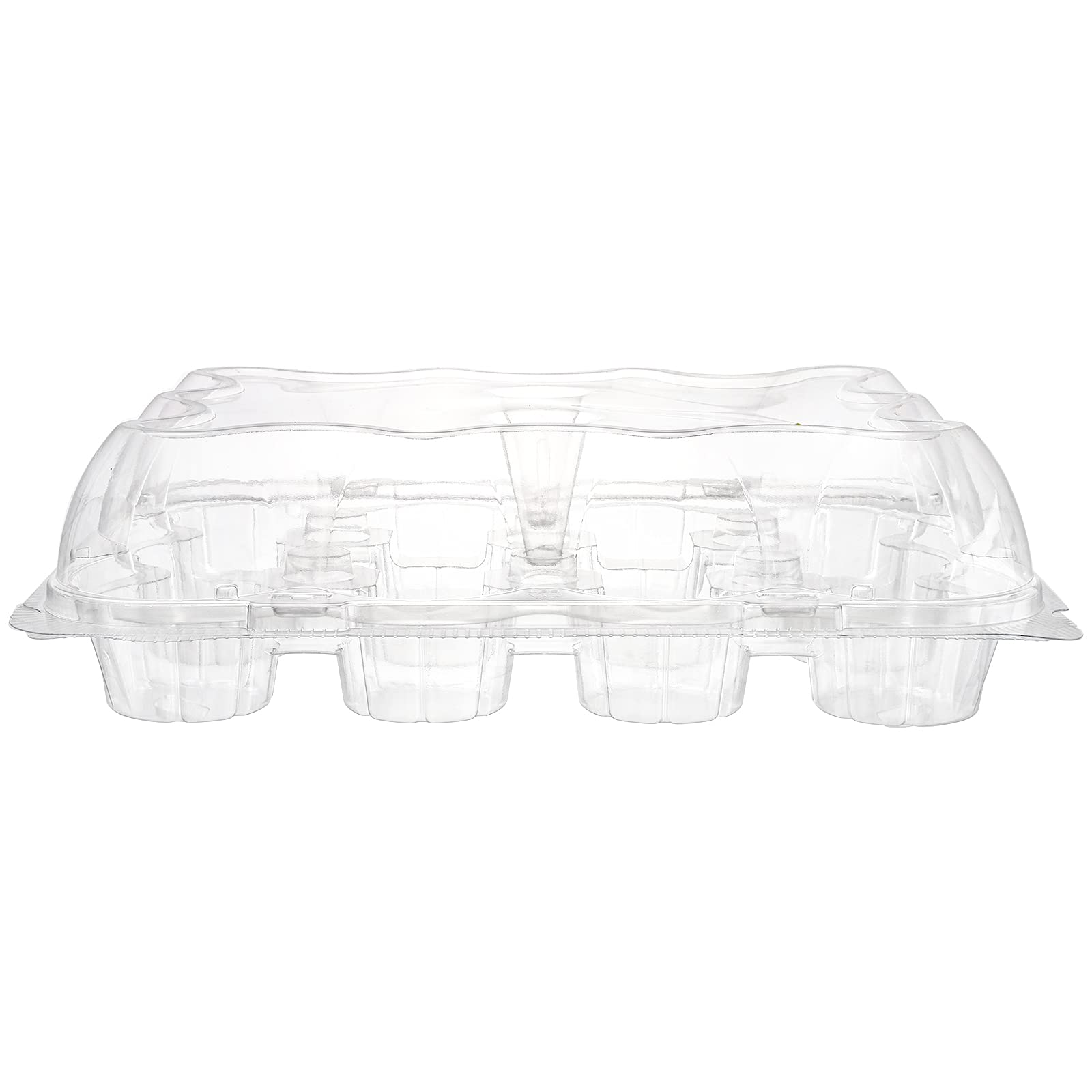 Hedume 12 Pack Cupcake Carrier, 12 Counts Stackable Cupcake Boxes, Clear Cupcake Container With Detachable Lid For Cupcakes, Muf
