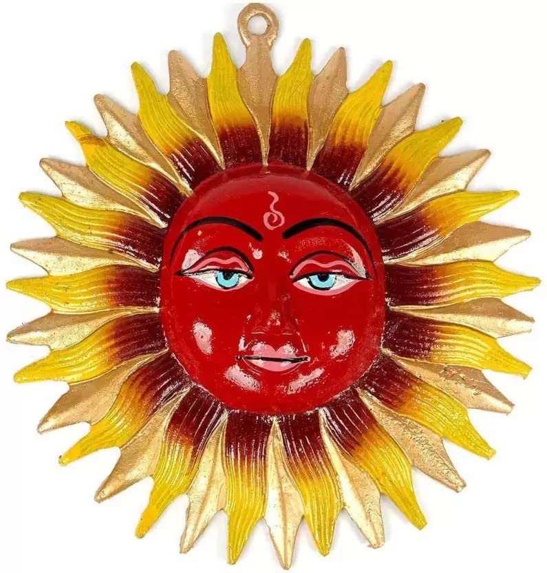 Vastu Art Fengshui Vastu Metal Sun Mask Home Wall Hanging For Symbolizes The Sun, And Its Vital Energies, Prosperity Decorative