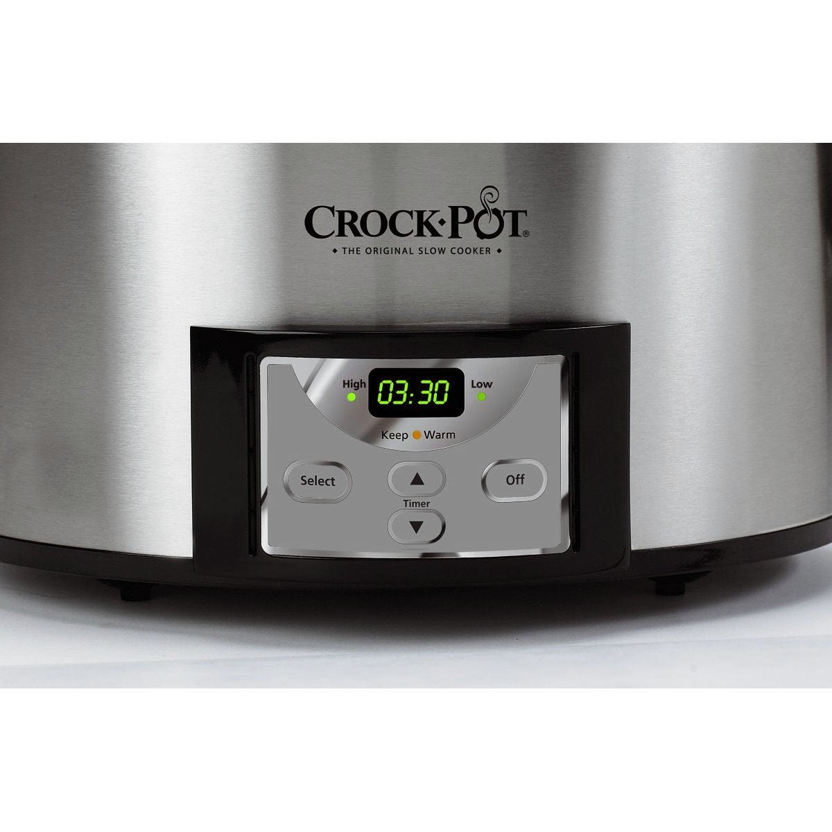Crock-Pot 6-Quart Countdown Programmable Oval Slow Cooker With Dipper, Stainless Steel, Sccpvc605-S
