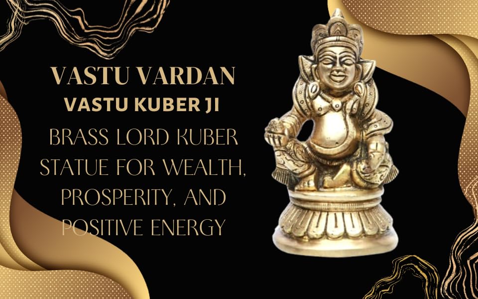 Vastu Vardan Brass Kuber Statue | Height - 12 Cm Aprrox. | Weight - 560 Gram Approx. | Vastu Idol For Home And Office | Zonal Pl
