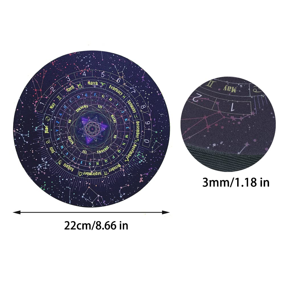 Emvanv Divination Board, 8.66Inch Rubber Astrology Star Pendulum Mat For Divination Pendulum Pad Metaphysical Message Board, Sta