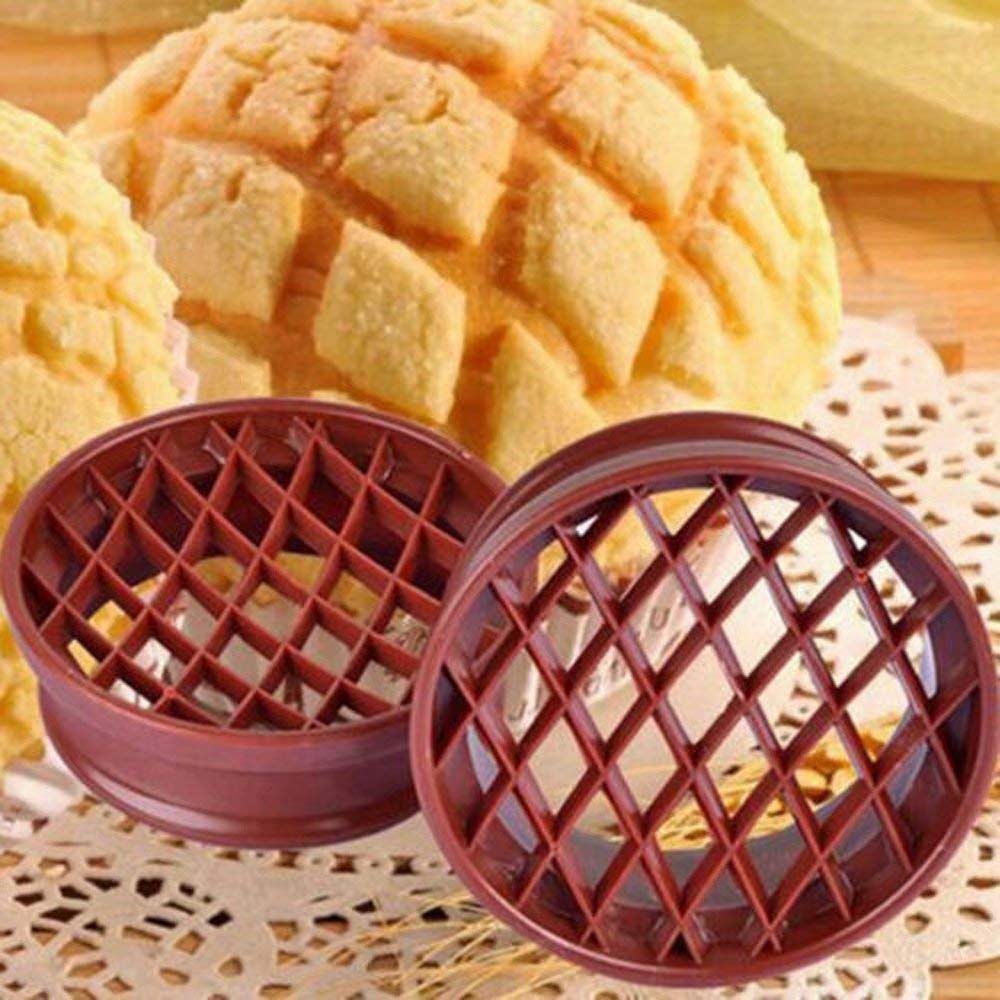 Plastic Lattice Press Pineapple Bun Mold,Baking Tool For Bread,Cake,Biscuit,Kitchen Pastry